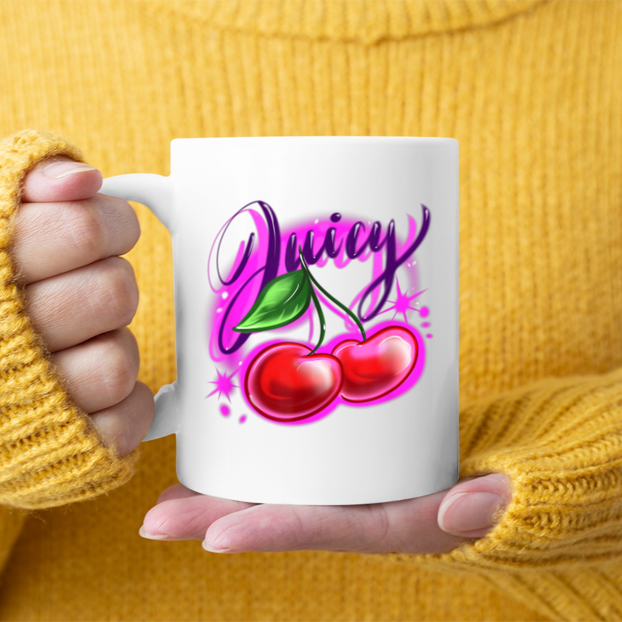 Airbrush Y2k Vintage 2000s, Retro Nerd Aesthetic Mug