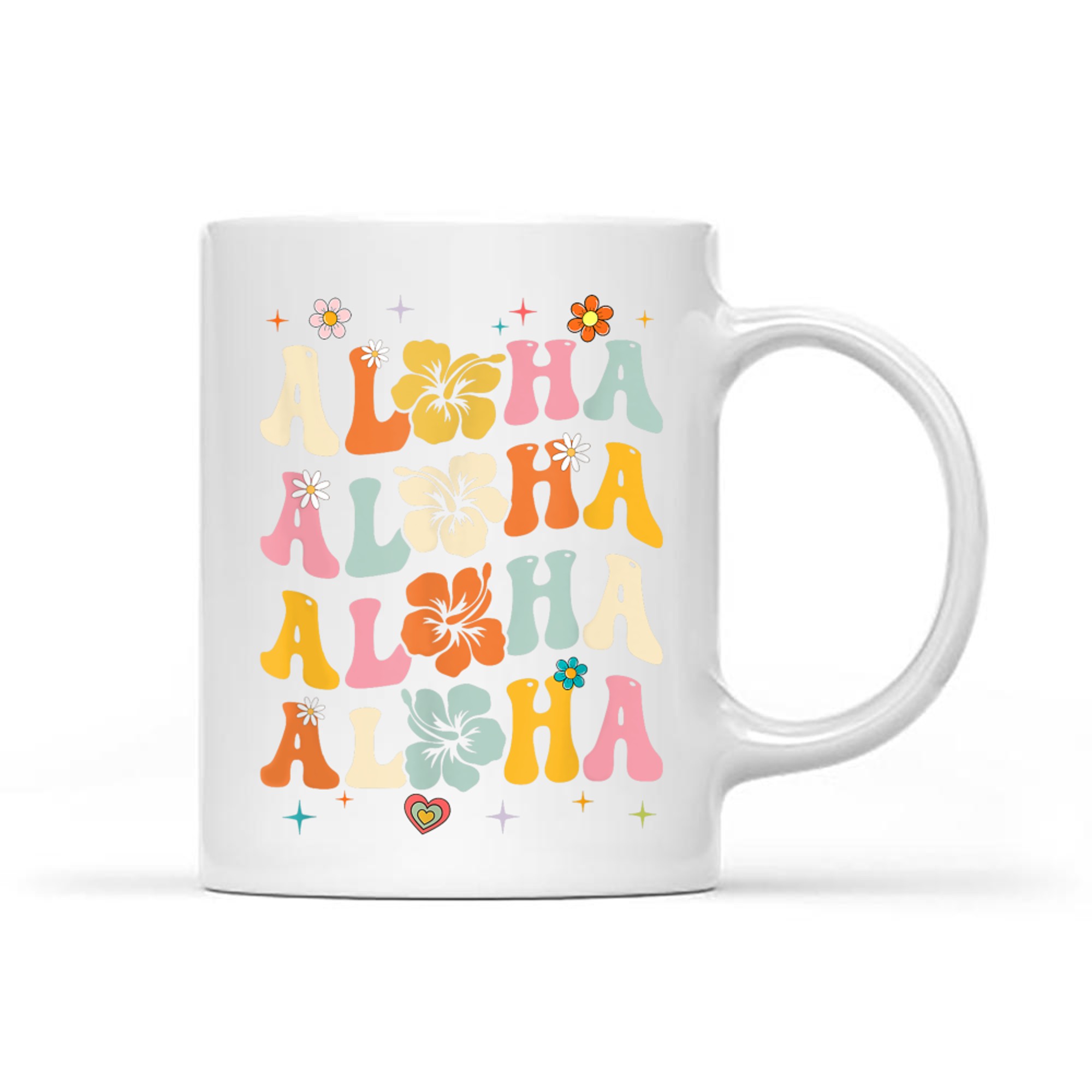 Aloha Women Hawaii Family Vacation Trip Girls Summer Groovy Mug
