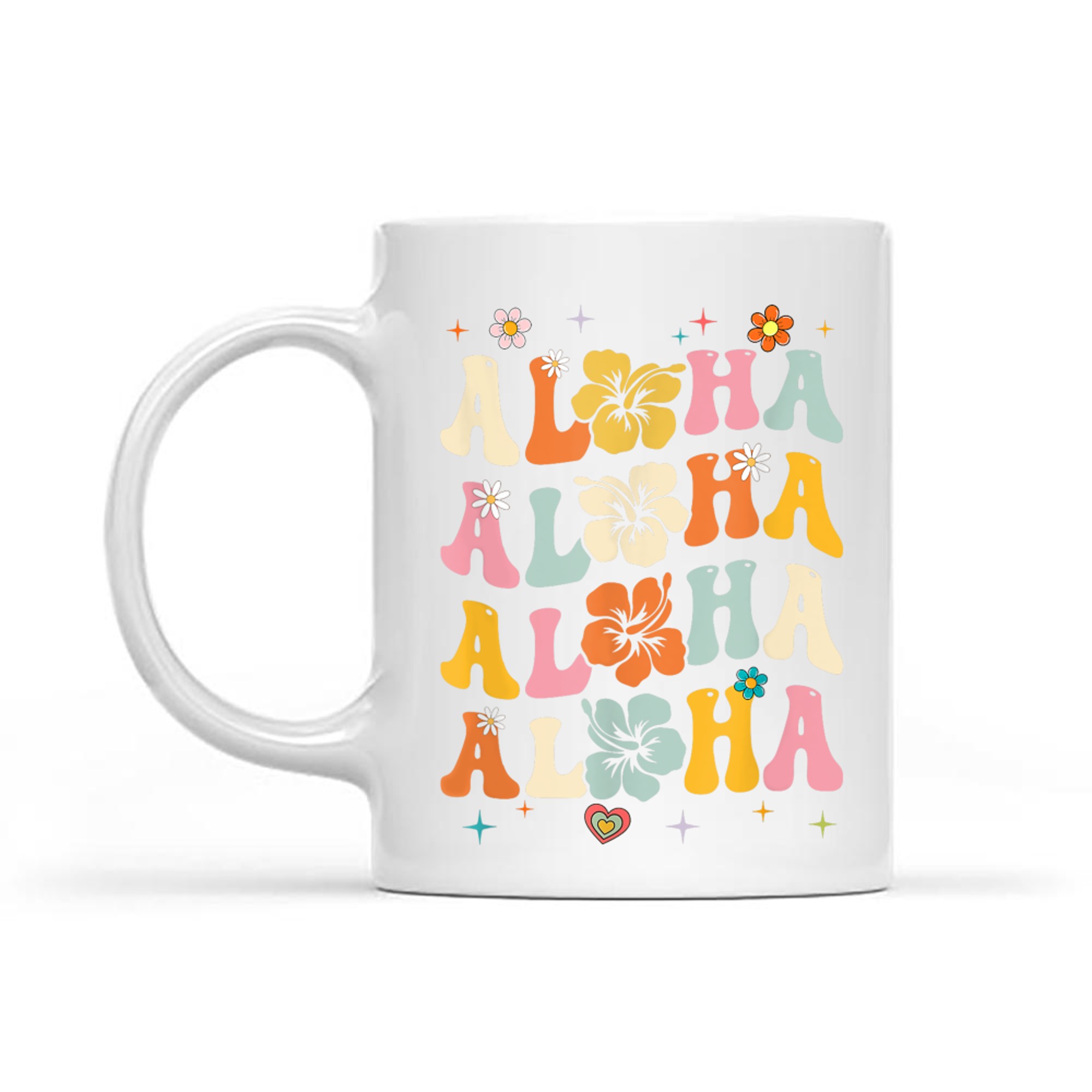 Aloha Women Hawaii Family Vacation Trip Girls Summer Groovy Mug