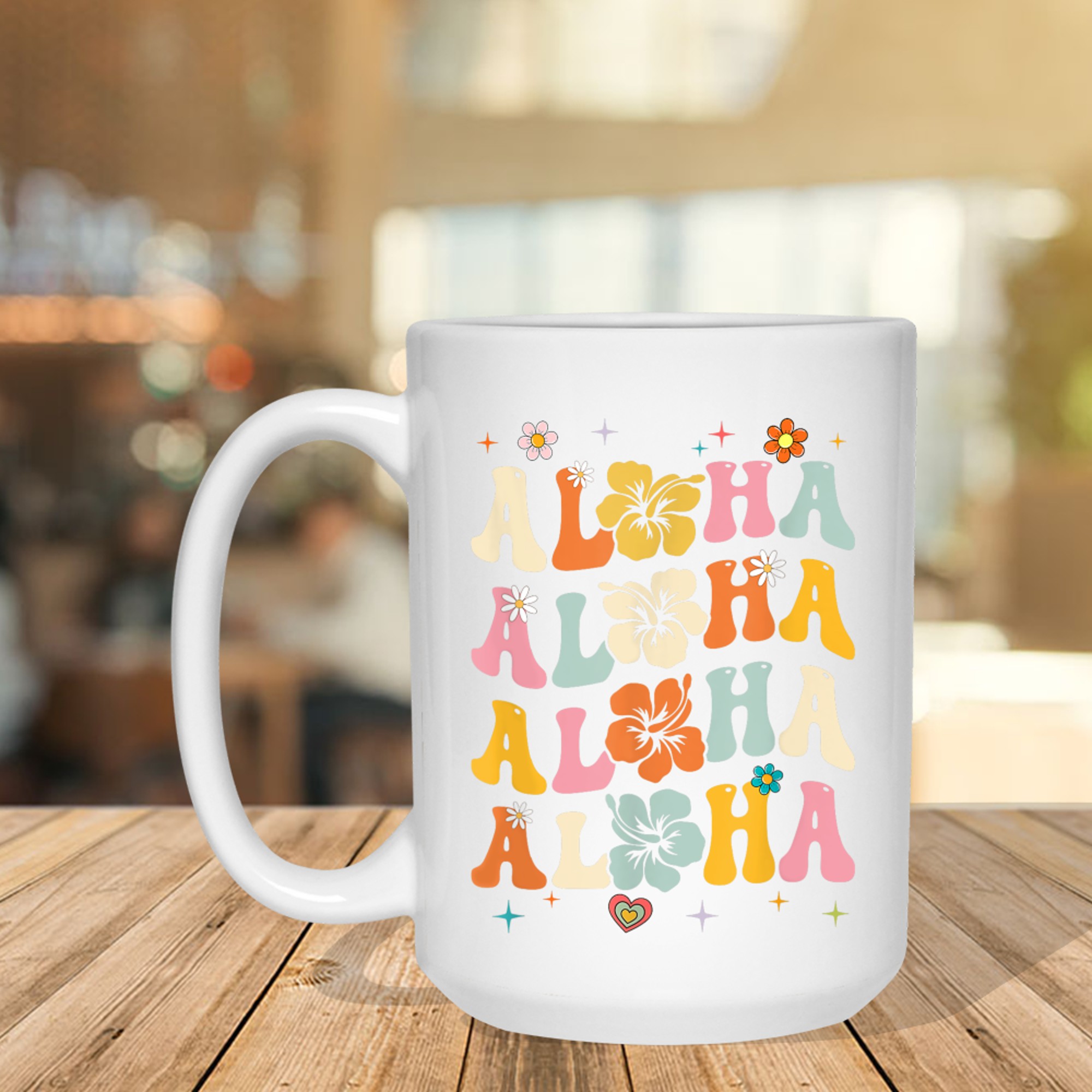 Aloha Women Hawaii Family Vacation Trip Girls Summer Groovy Mug