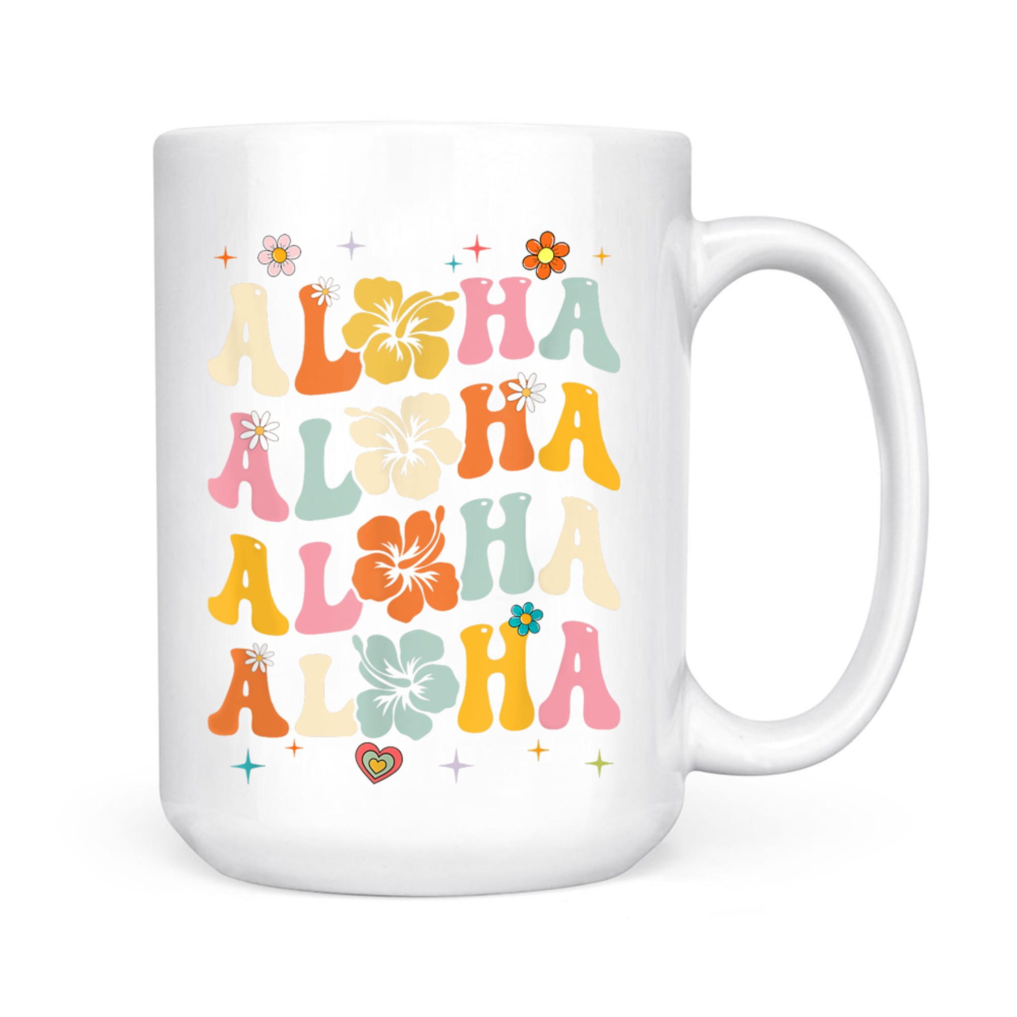 Aloha Women Hawaii Family Vacation Trip Girls Summer Groovy Mug