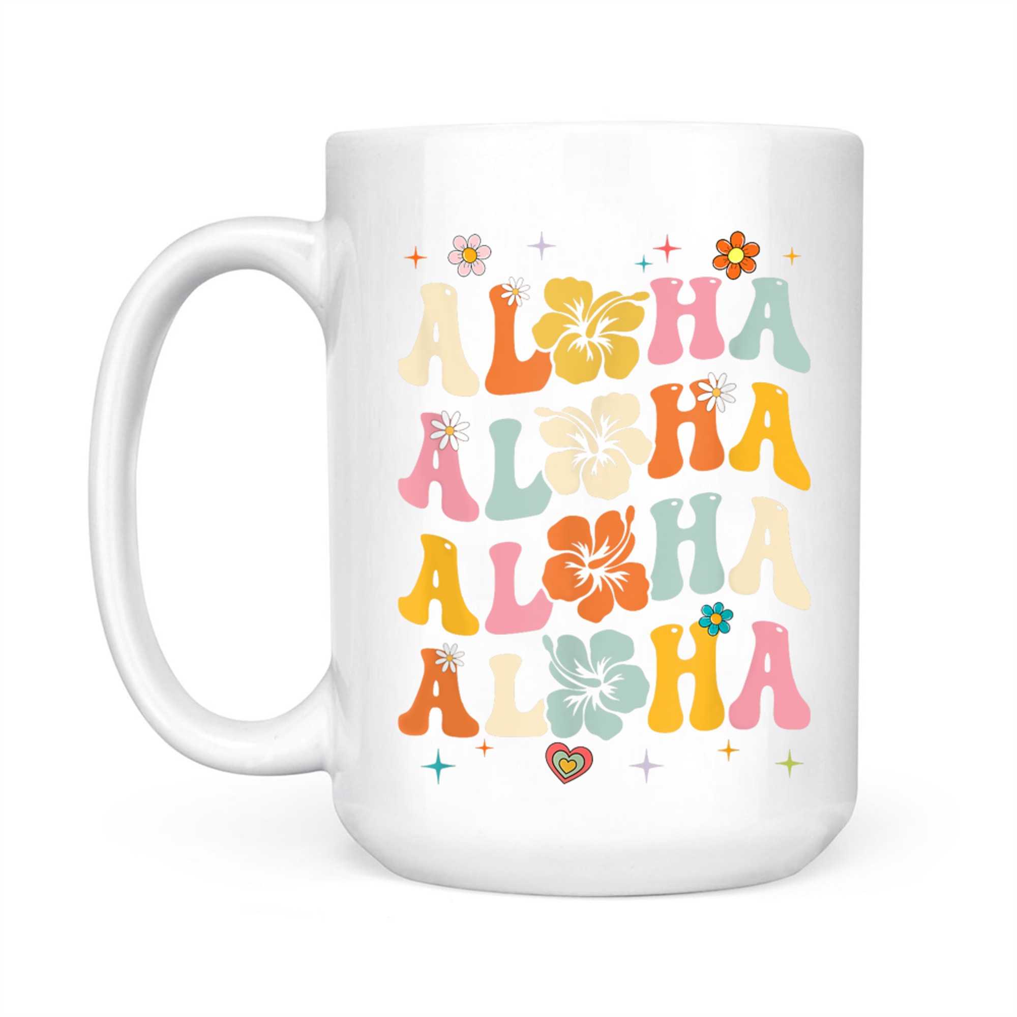 Aloha Women Hawaii Family Vacation Trip Girls Summer Groovy Mug