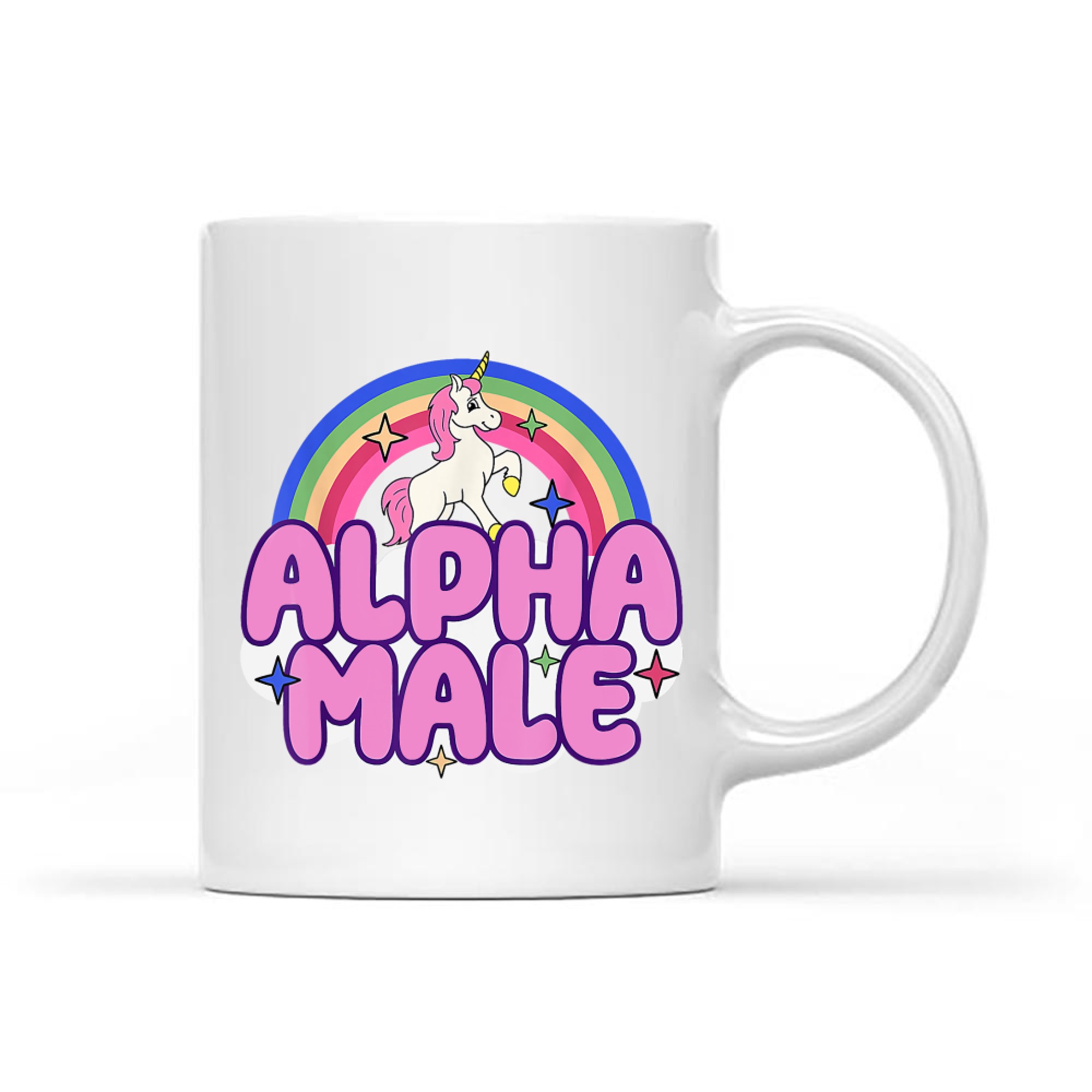 Alpha Male Unicorn Funny Sarcastic Ironic Weird Y2K Humor Mug