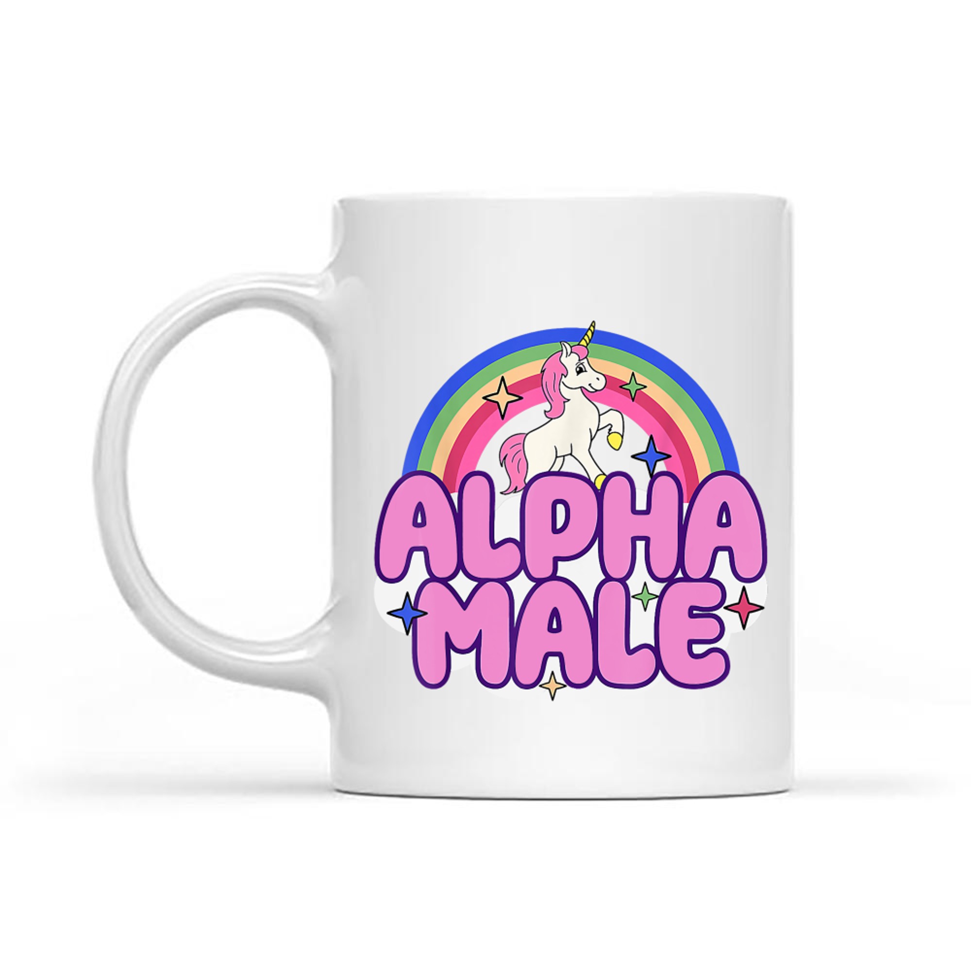 Alpha Male Unicorn Funny Sarcastic Ironic Weird Y2K Humor Mug