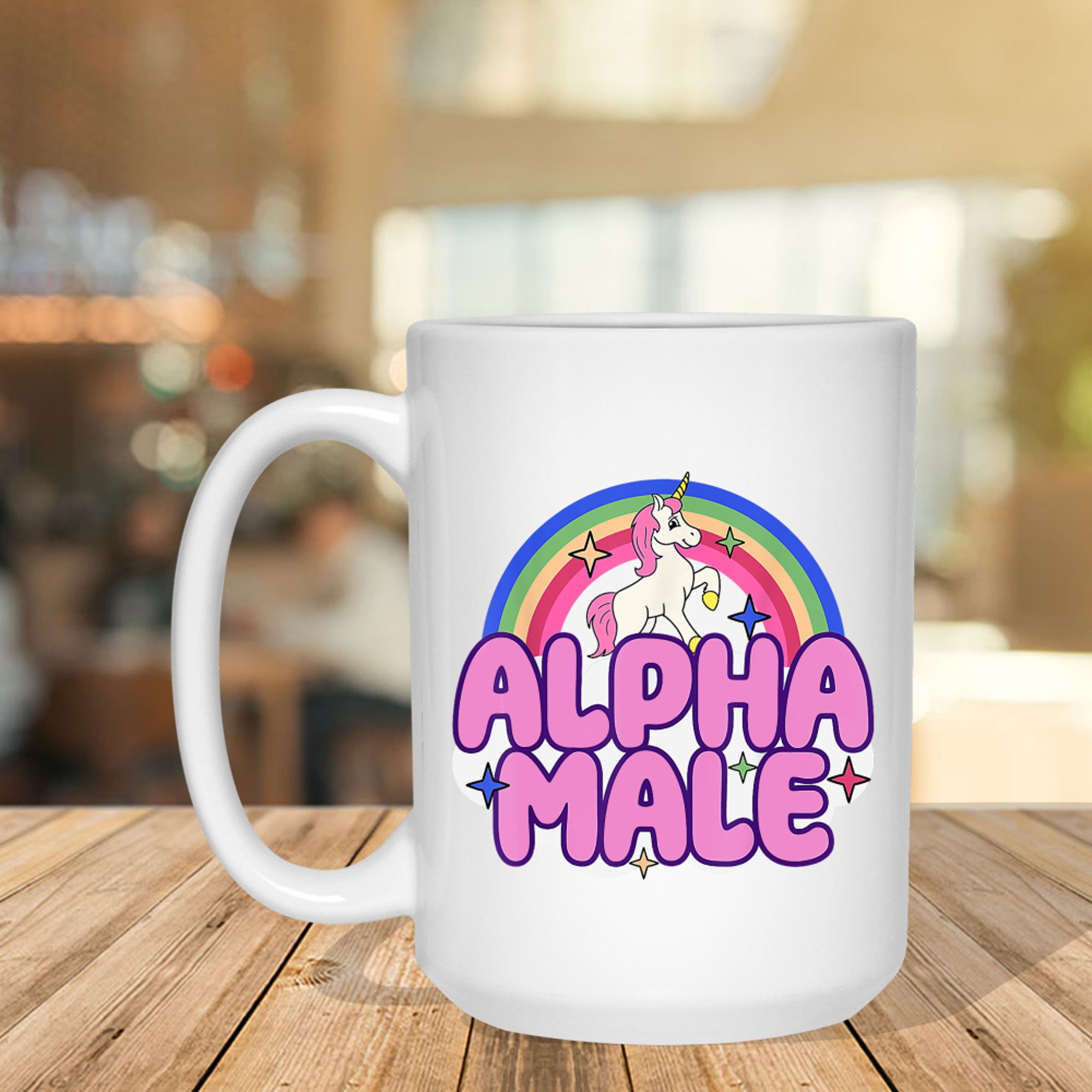 Alpha Male Unicorn Funny Sarcastic Ironic Weird Y2K Humor Mug