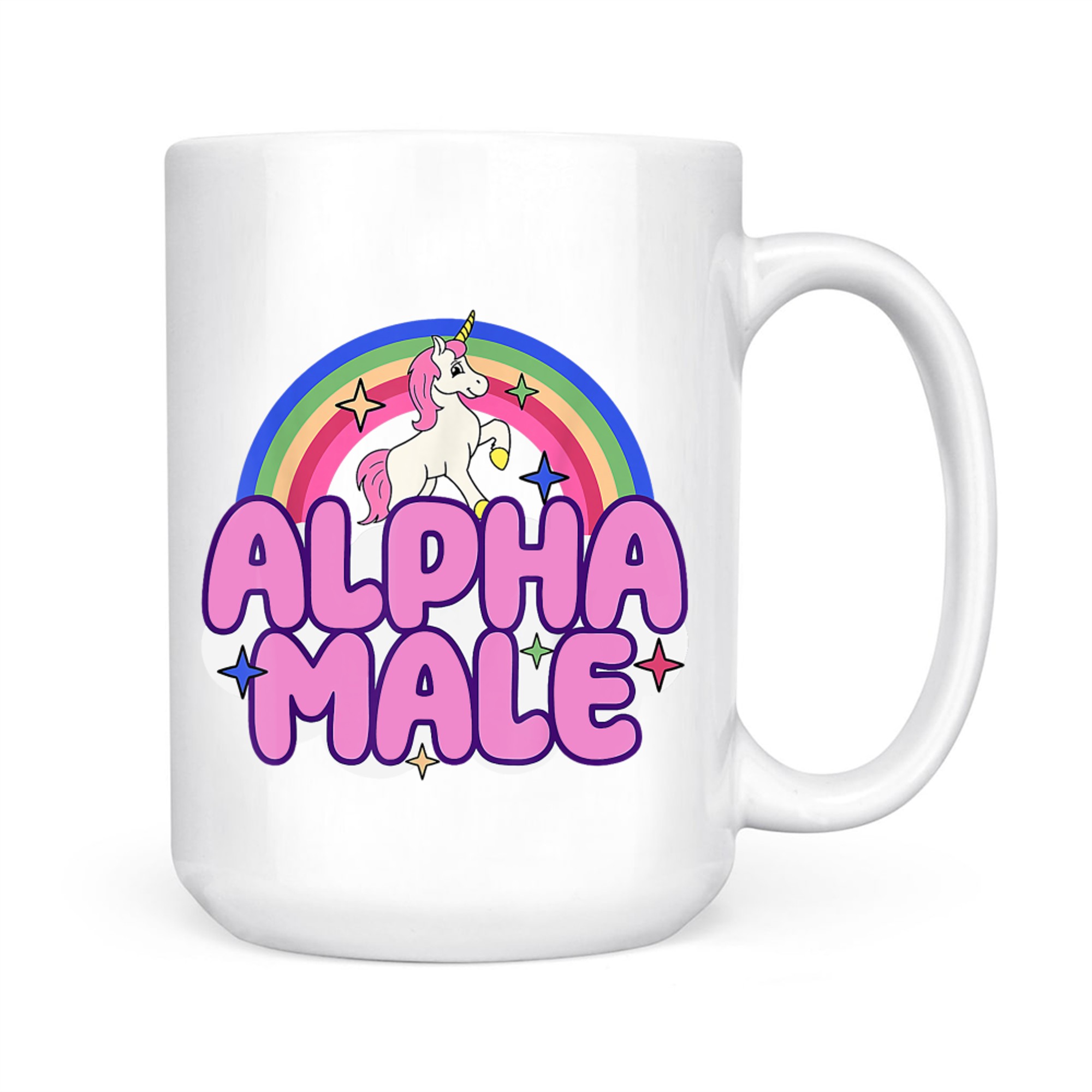 Alpha Male Unicorn Funny Sarcastic Ironic Weird Y2K Humor Mug