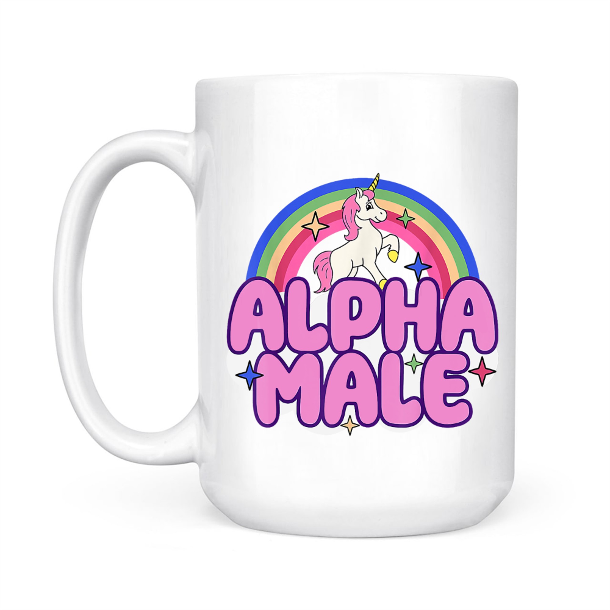 Alpha Male Unicorn Funny Sarcastic Ironic Weird Y2K Humor Mug