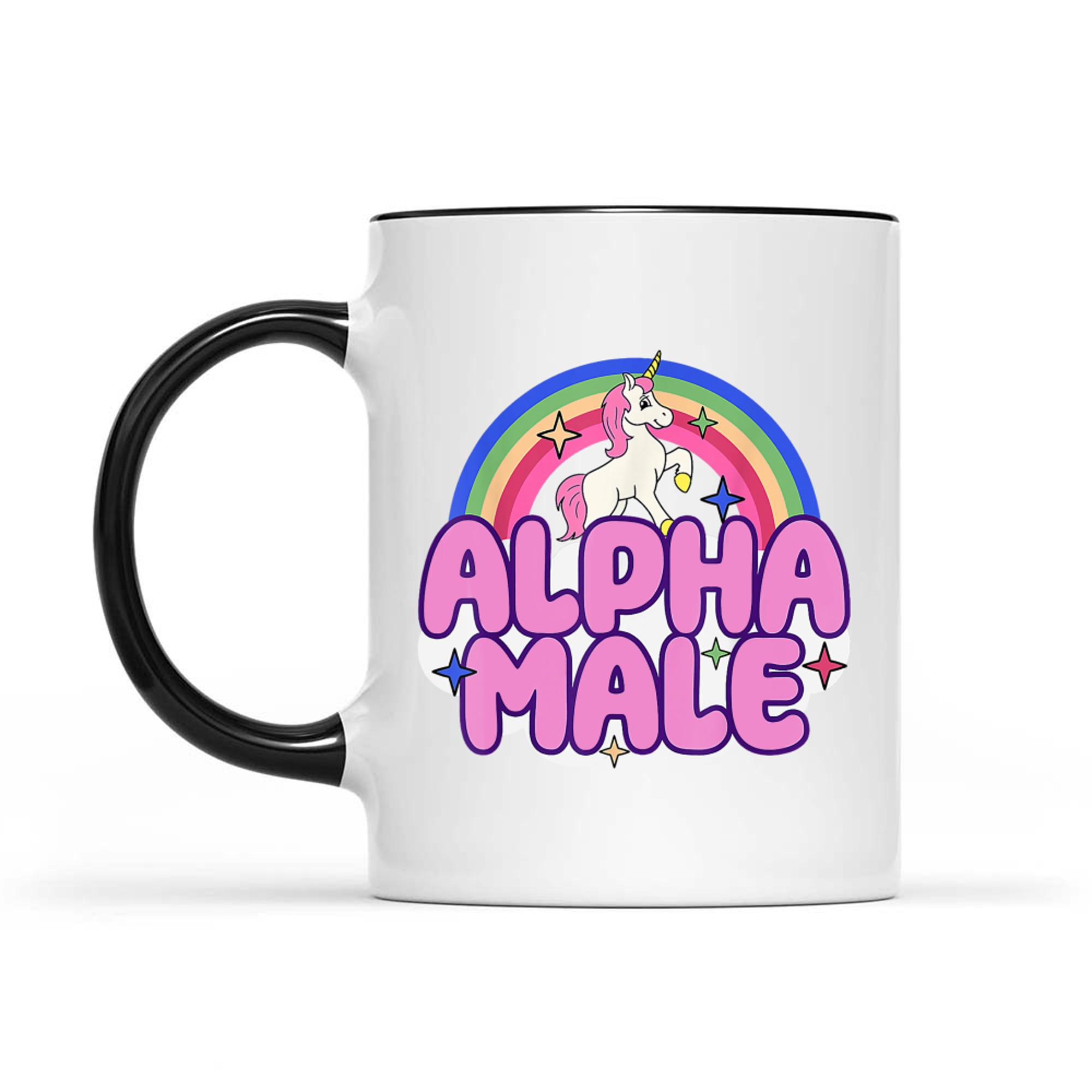 Alpha Male Unicorn Funny Sarcastic Ironic Weird Y2K Humor Mug