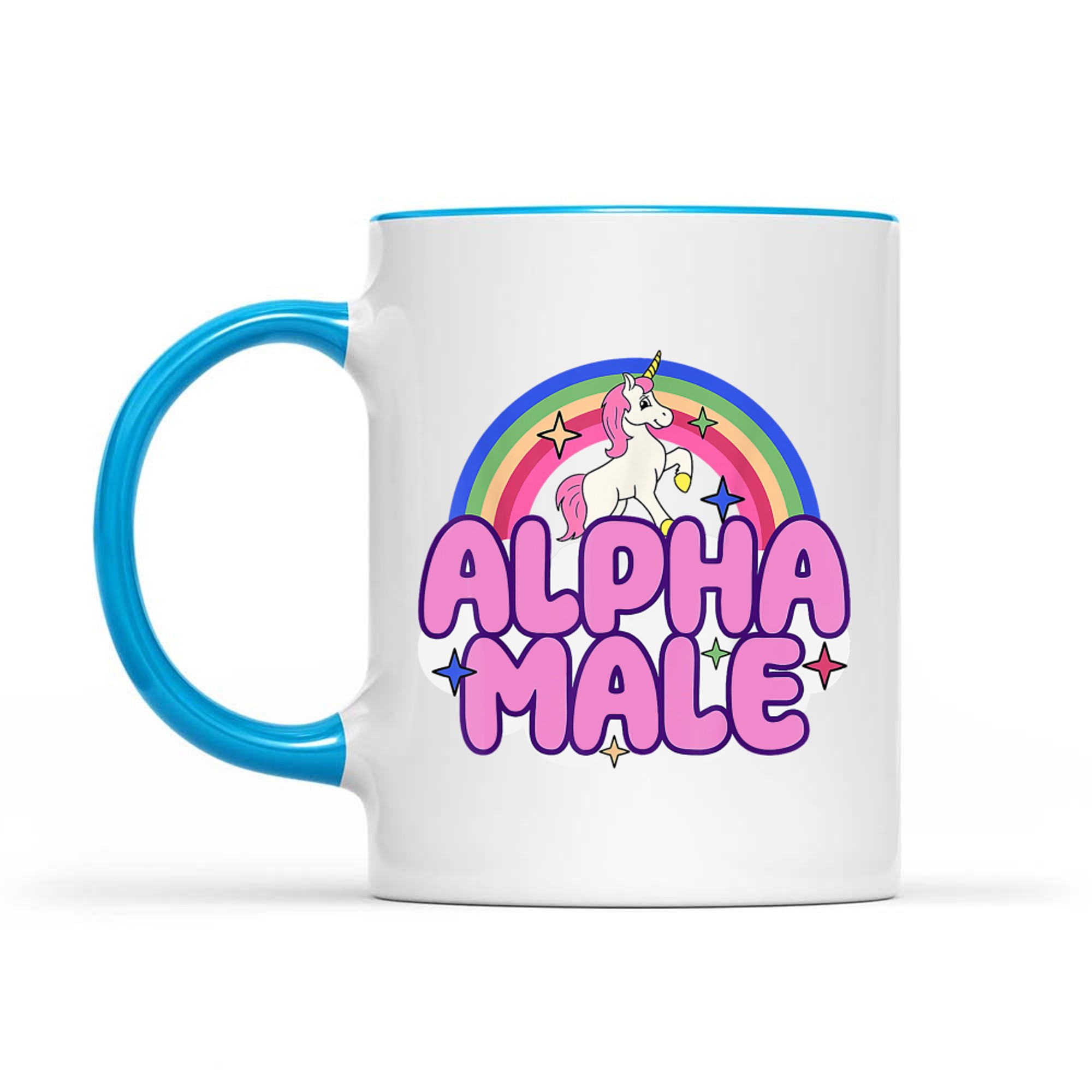 Alpha Male Unicorn Funny Sarcastic Ironic Weird Y2K Humor Mug