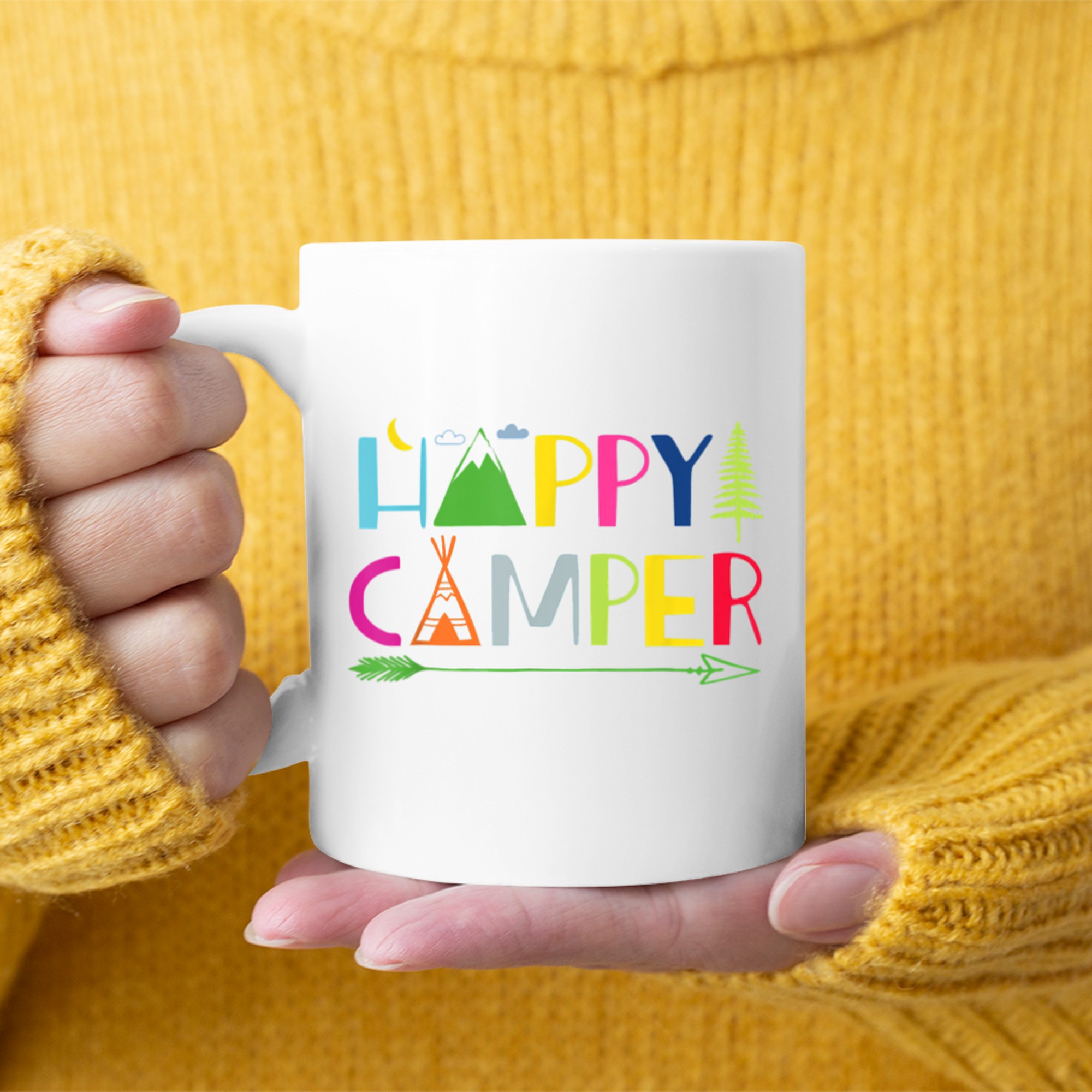 Arrow Camper Happy Summer Camp Camping Mug