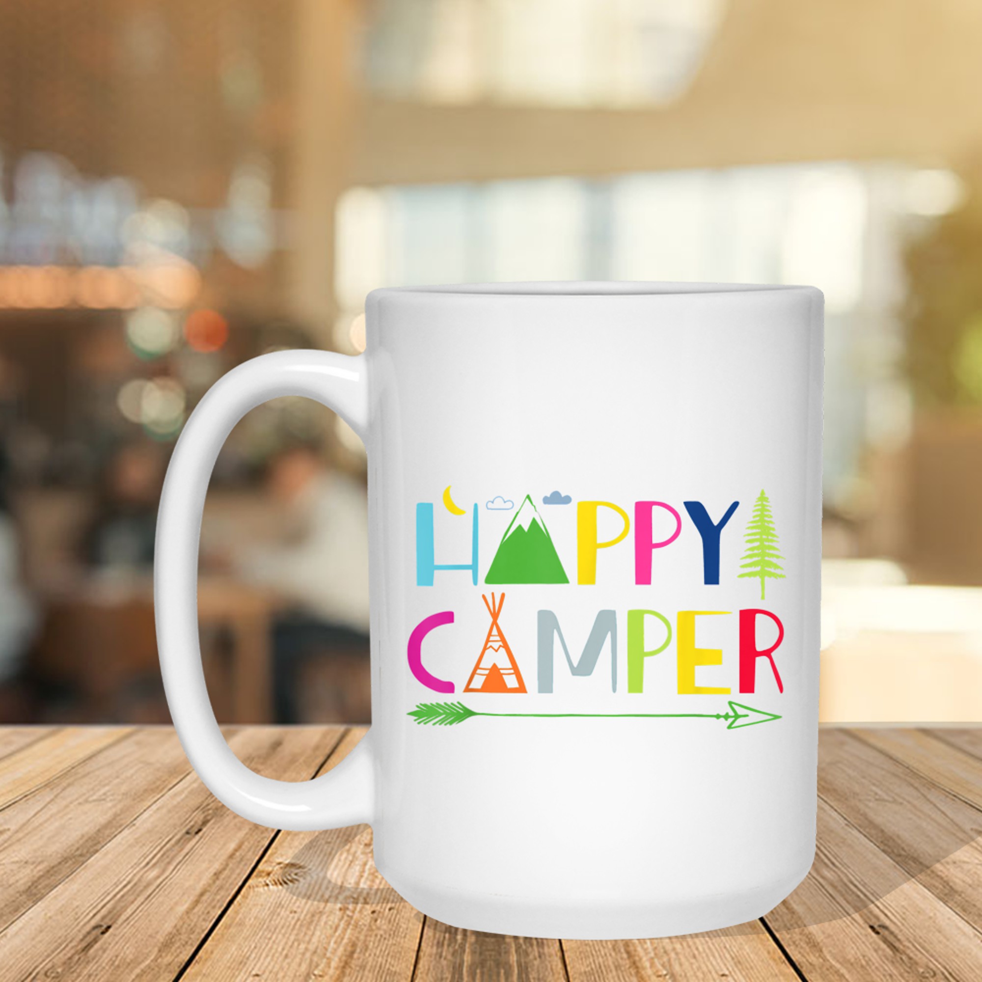 Arrow Camper Happy Summer Camp Camping Mug