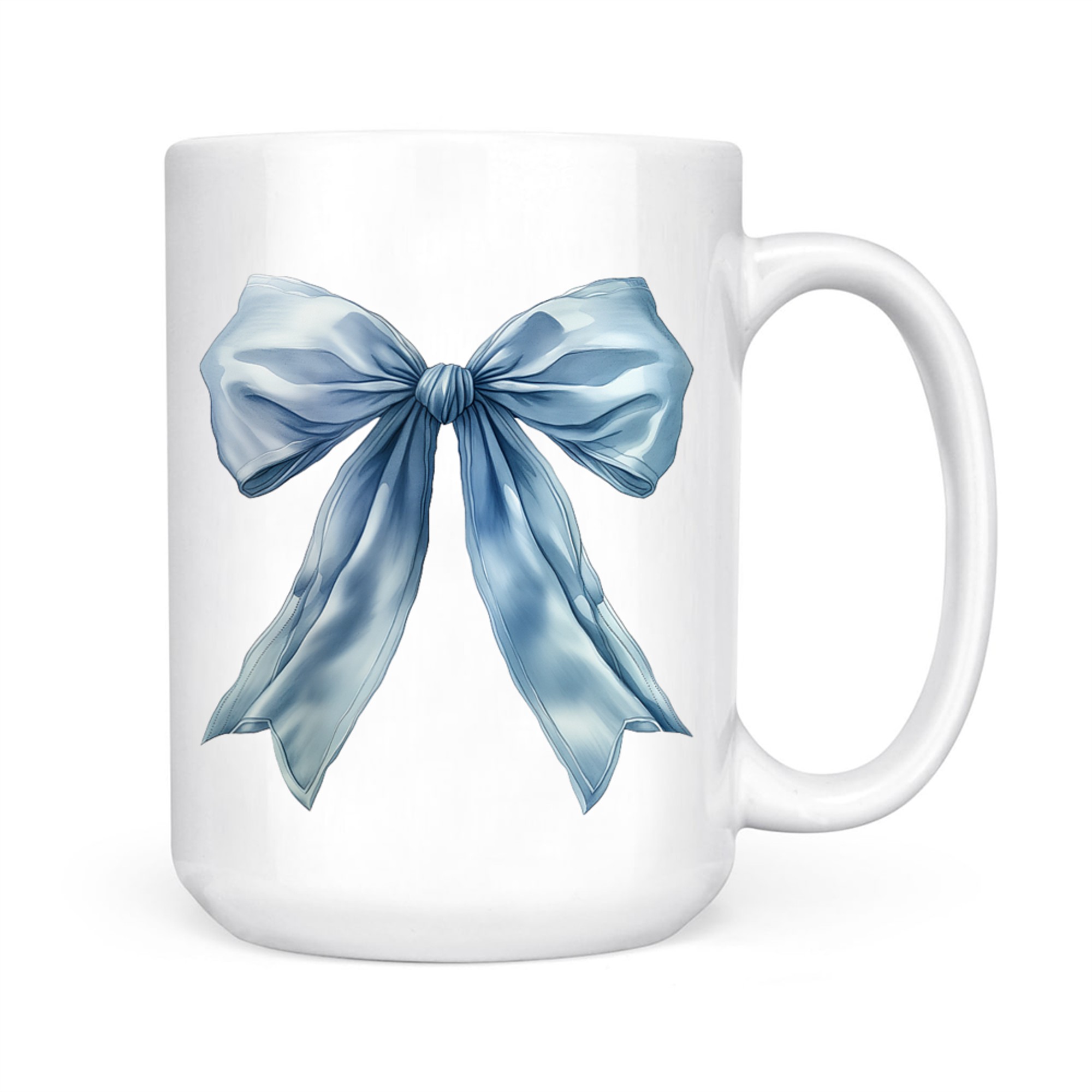 Baby Blue Bow Cute Y2k Clean Girl Aesthetic Mug
