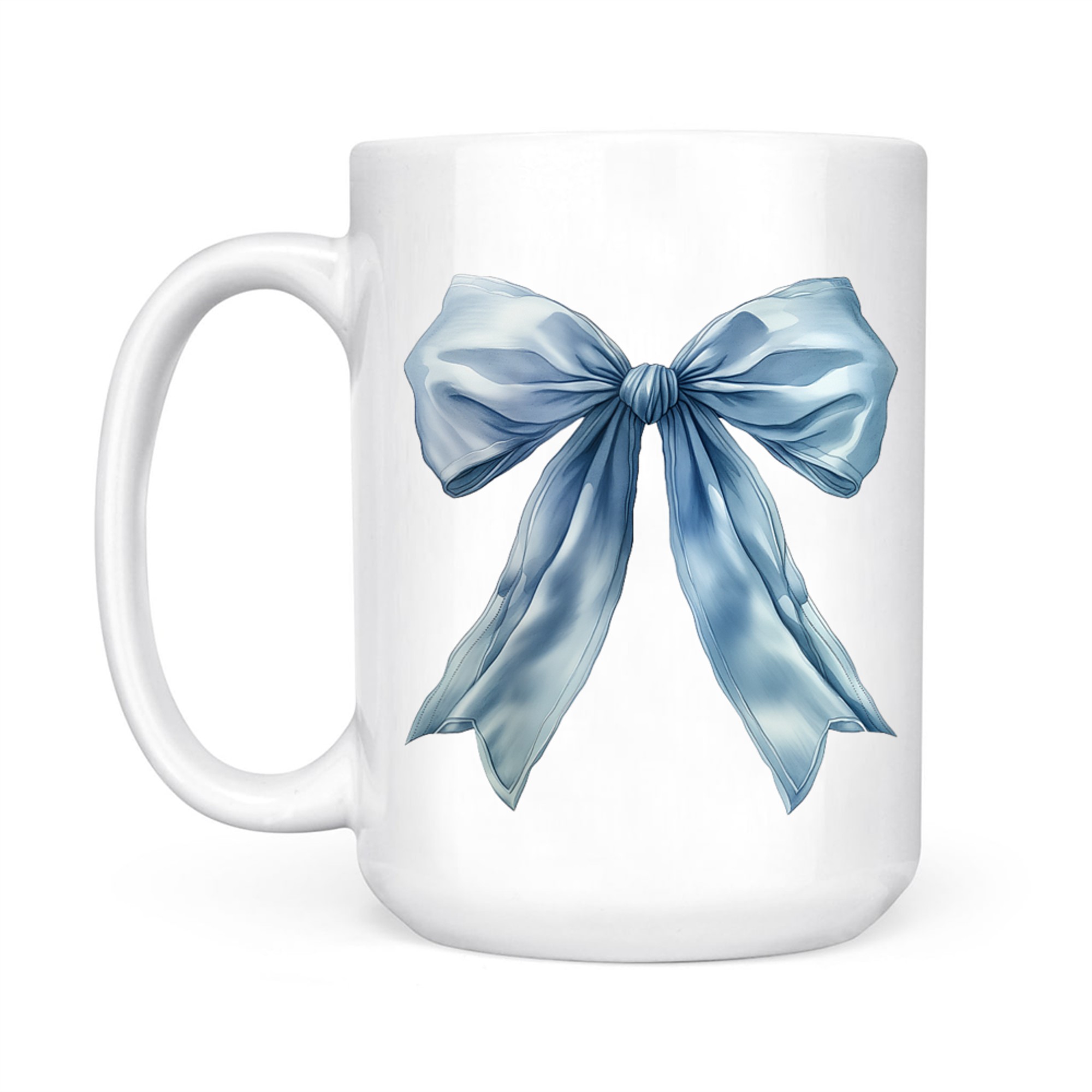 Baby Blue Bow Cute Y2k Clean Girl Aesthetic Mug