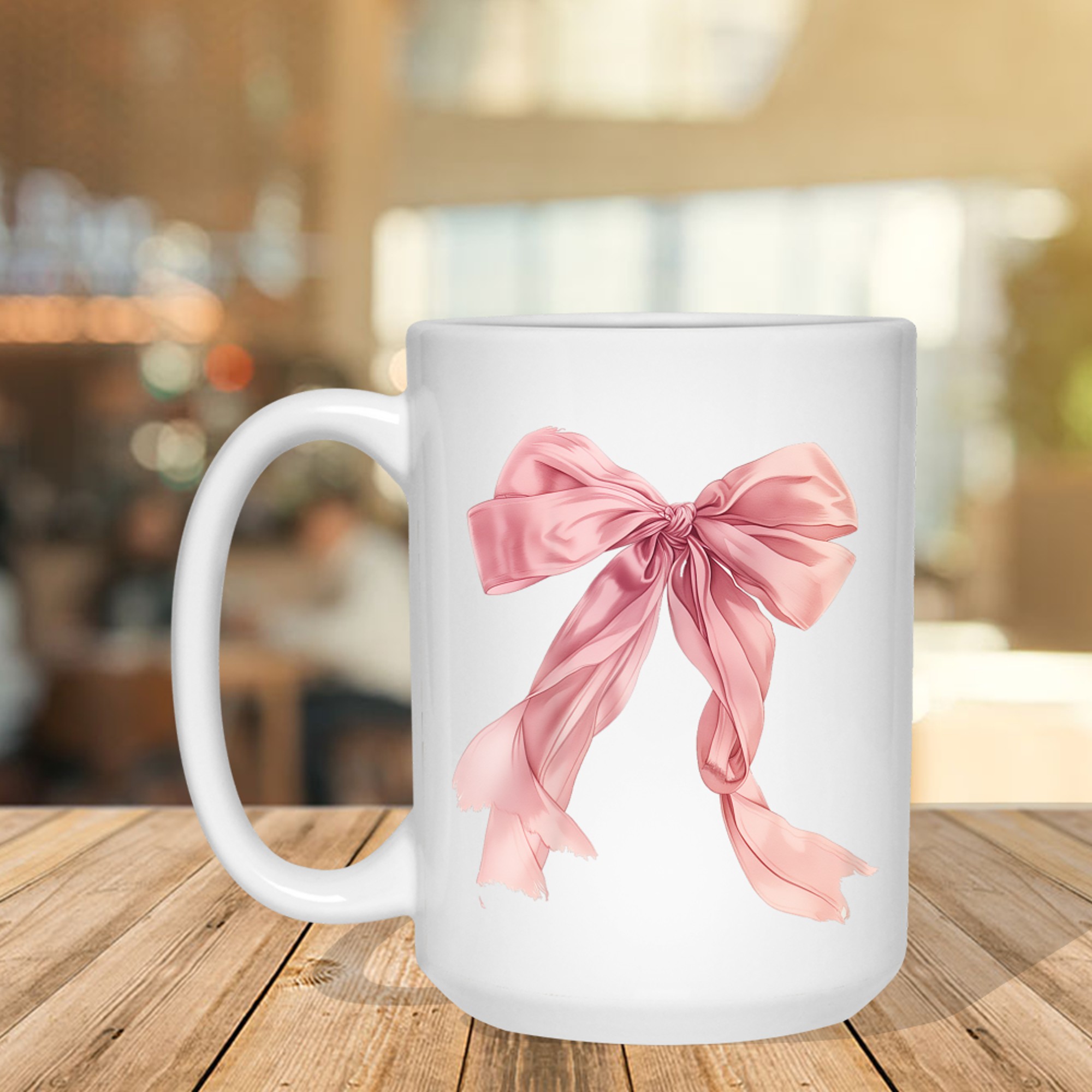 Baby Pink Bow Cute Y2K Clean Girl Aesthetic Mug
