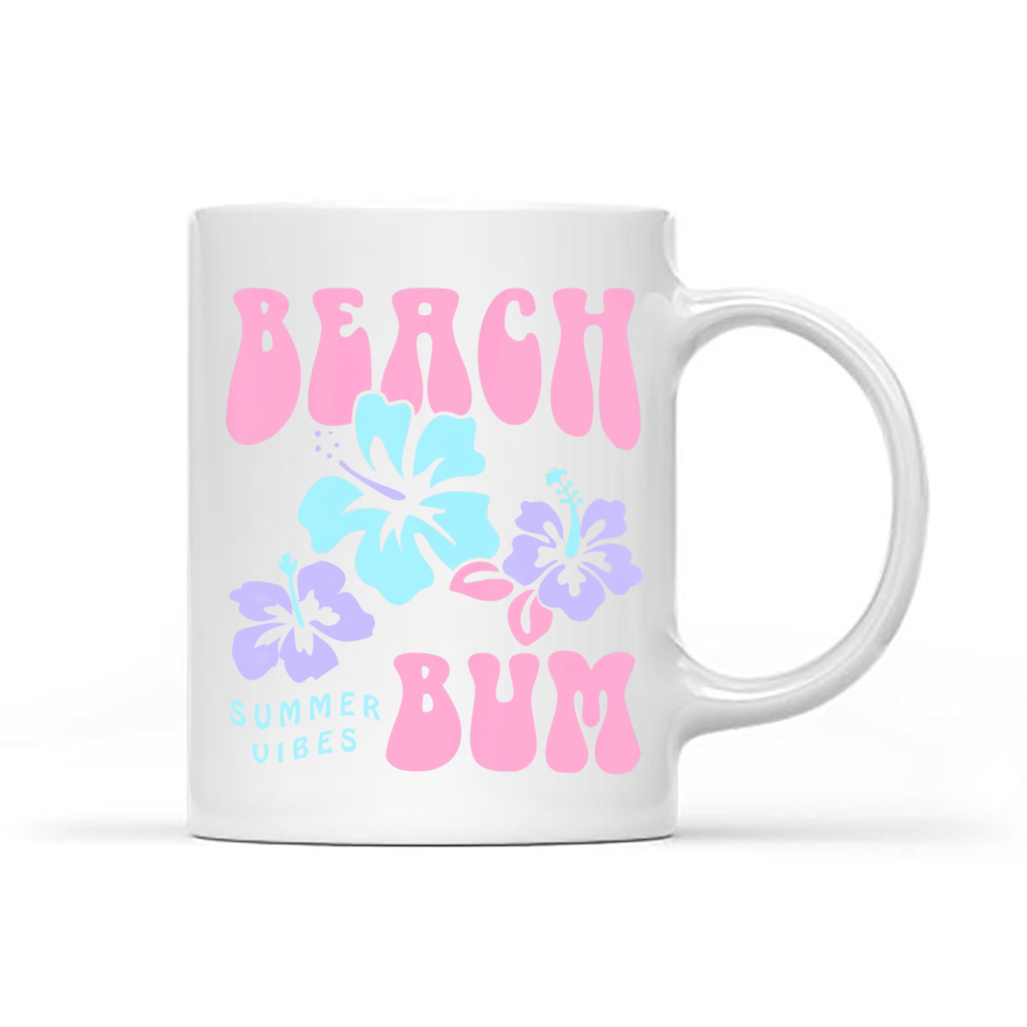 Beach Bum Summer Vibes Coconut Girl Pastel Graphic Trendy Y2k 90s Retro Mug