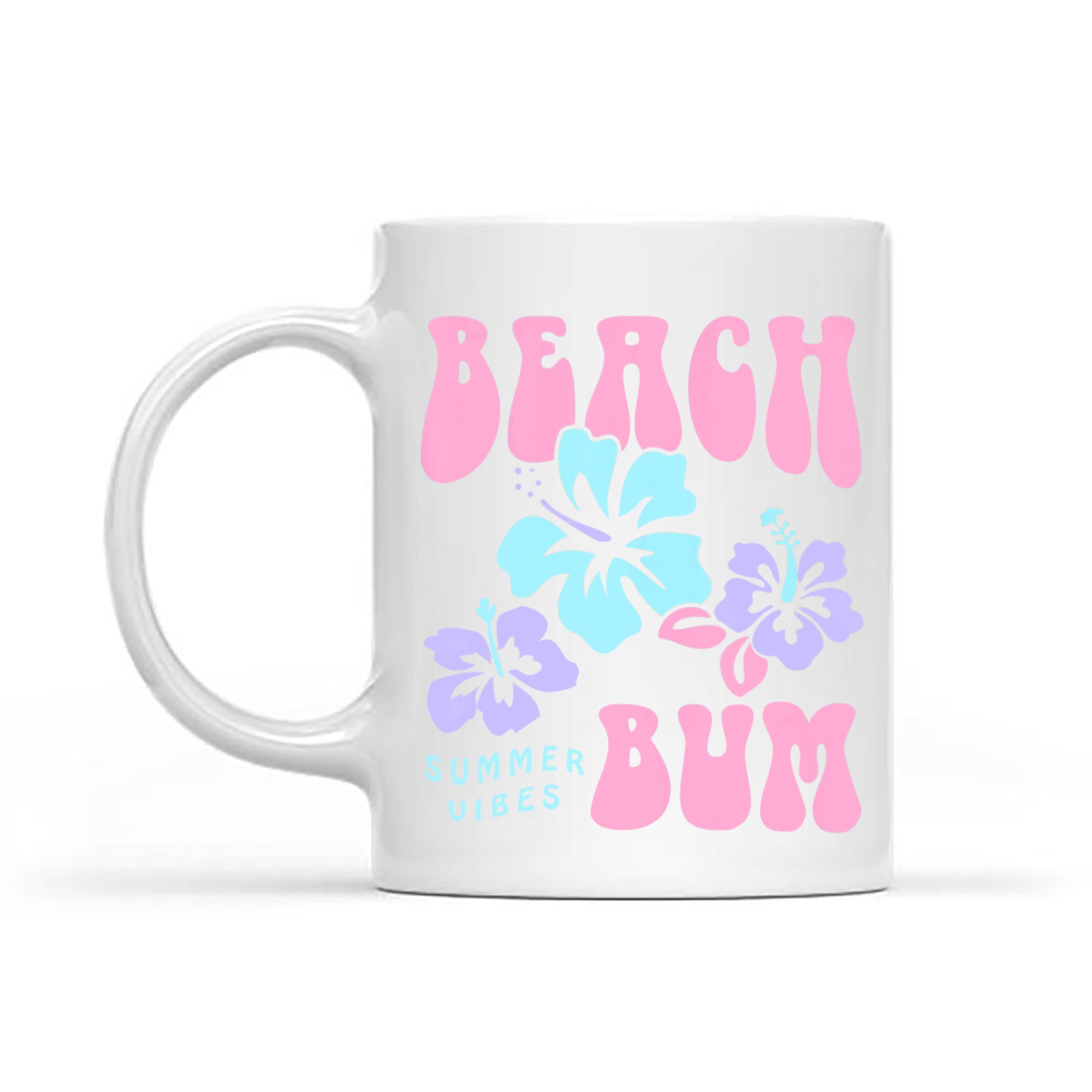 Beach Bum Summer Vibes Coconut Girl Pastel Graphic Trendy Y2k 90s Retro Mug