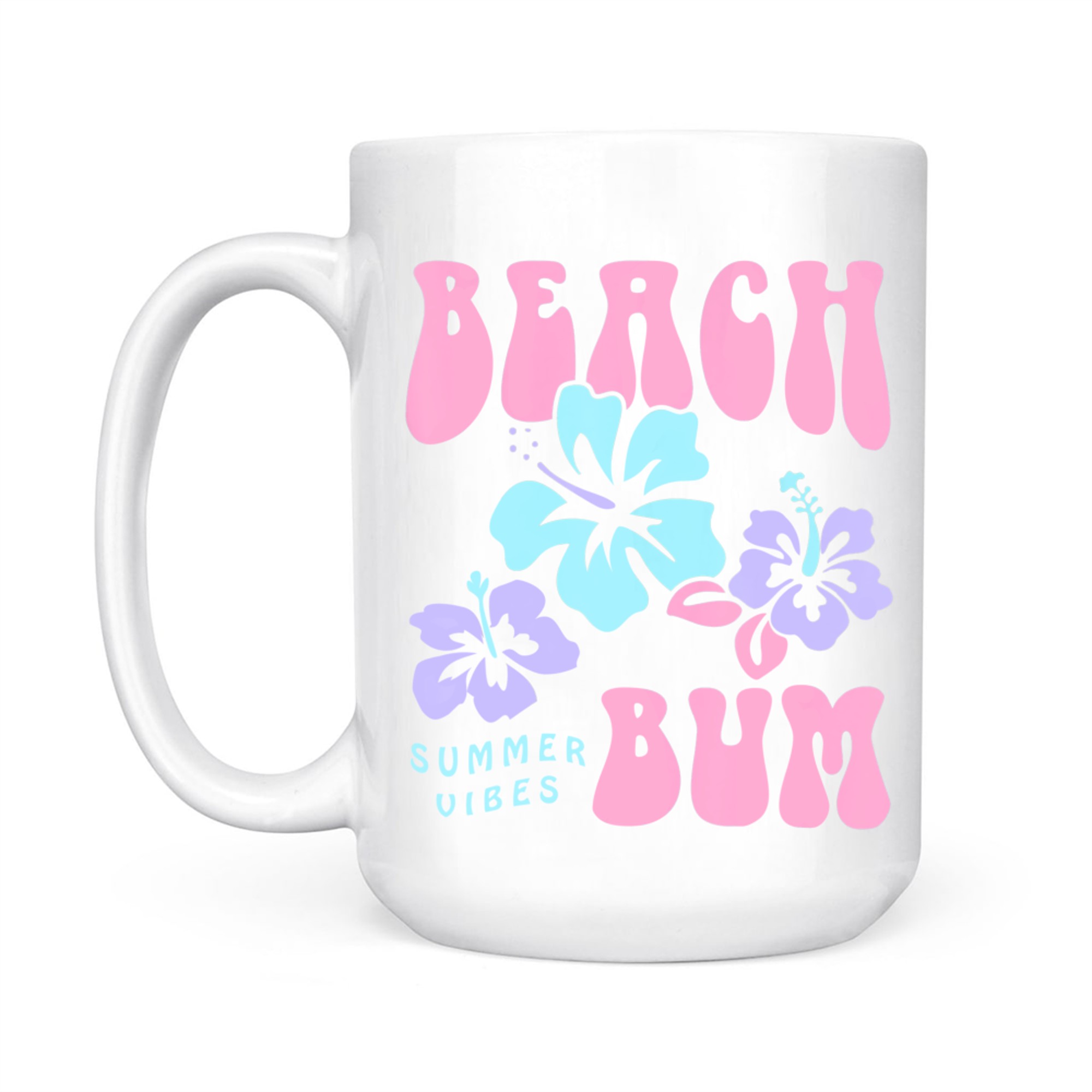 Beach Bum Summer Vibes Coconut Girl Pastel Graphic Trendy Y2k 90s Retro Mug
