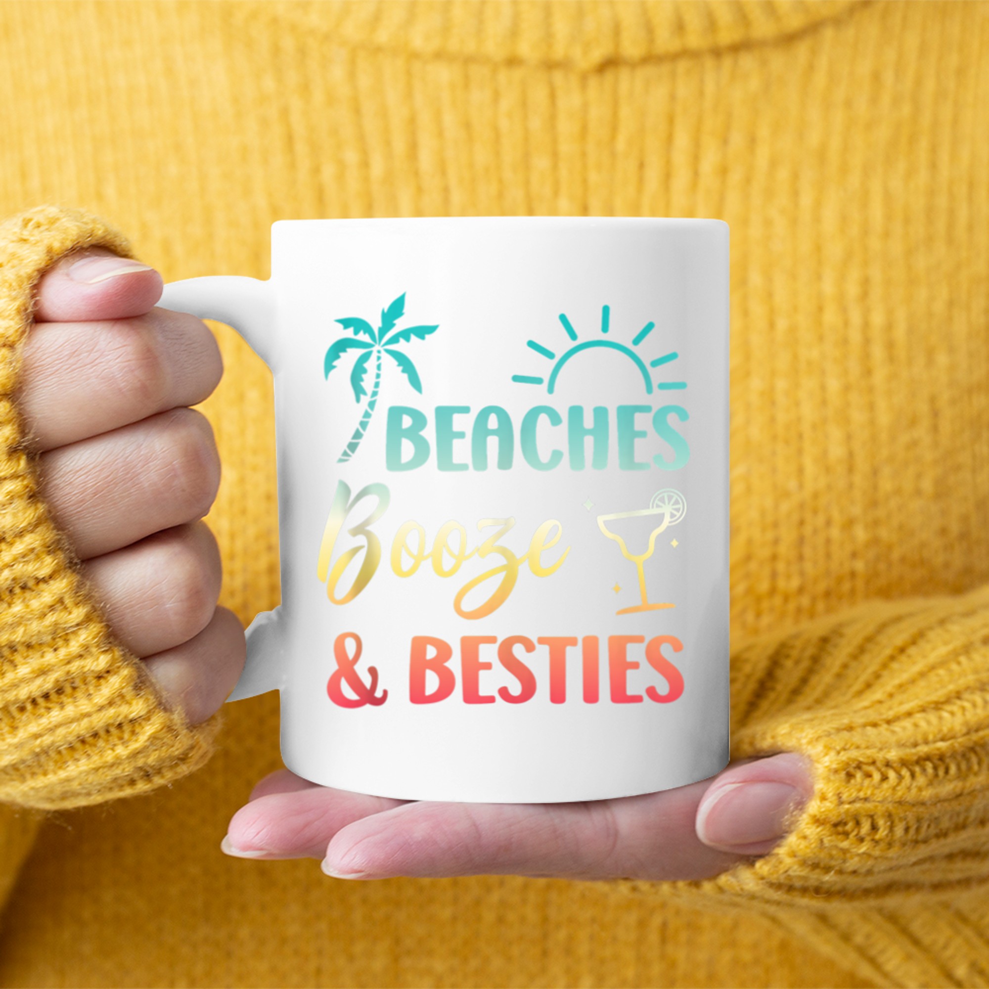Beaches Booze & Besties Girls Vacation Summer Matching Mug
