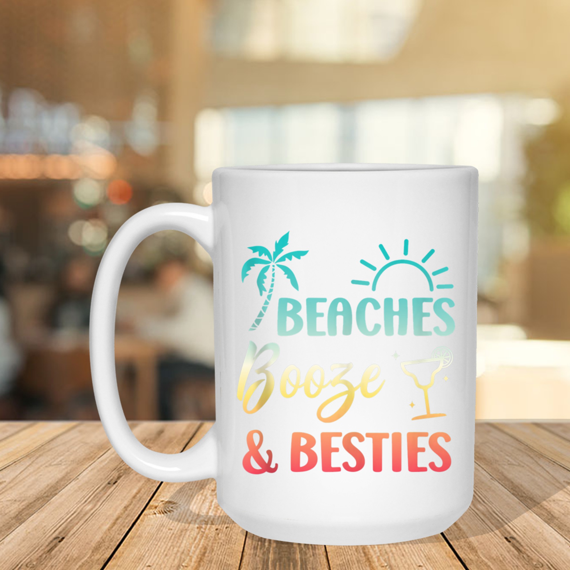 Beaches Booze & Besties Girls Vacation Summer Matching Mug