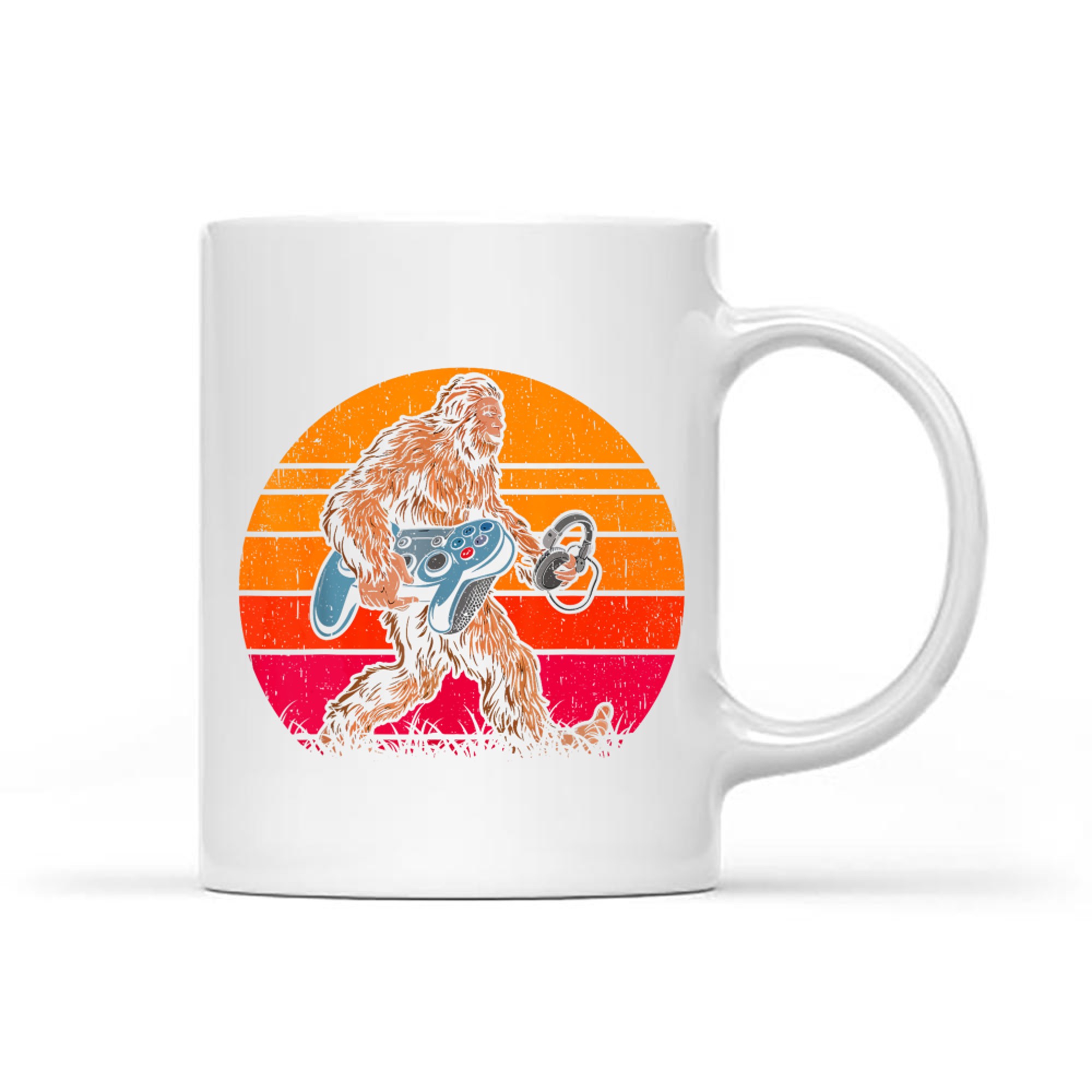 Bigfoot Sasquatch Gamer Retro Gaming Mug