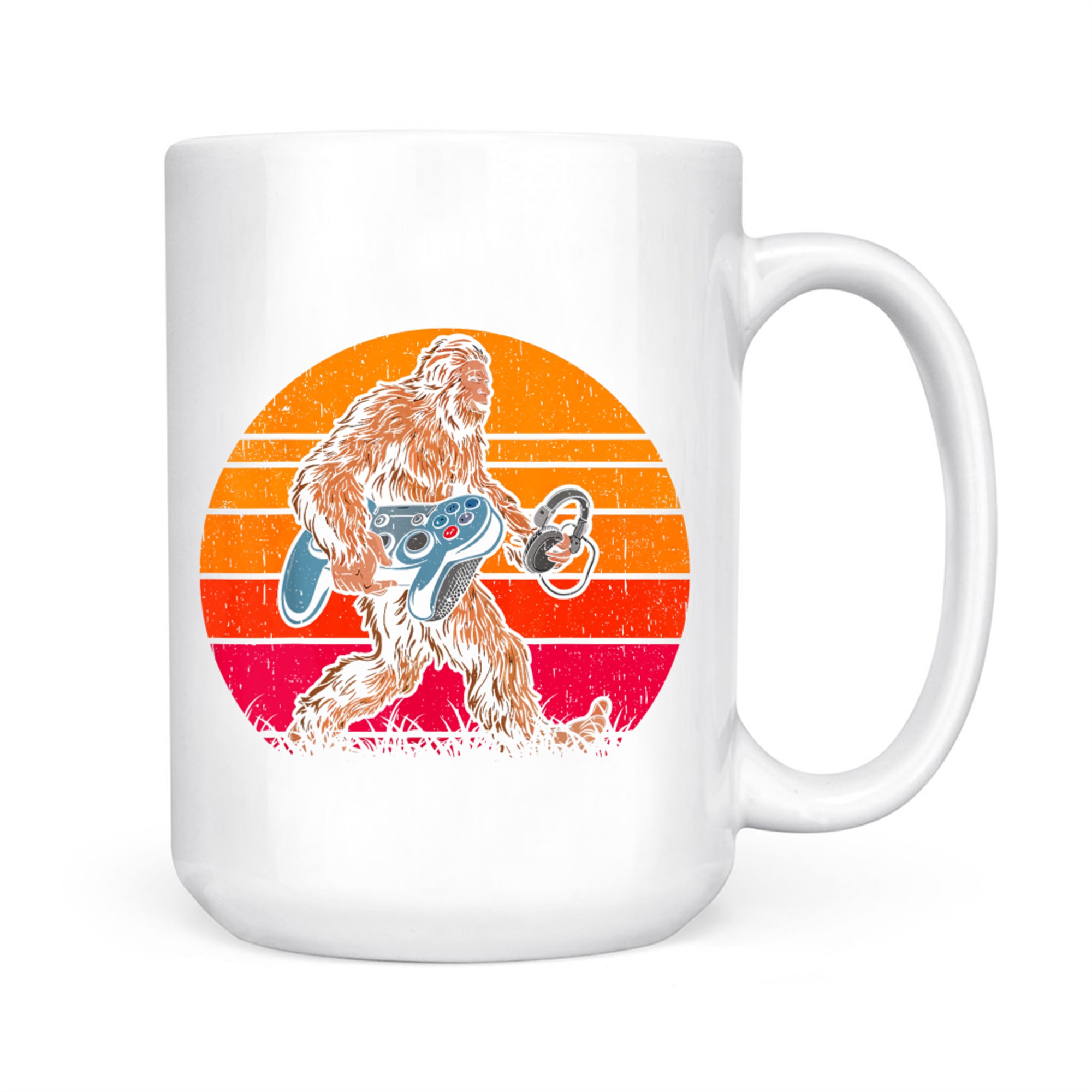 Bigfoot Sasquatch Gamer Retro Gaming Mug