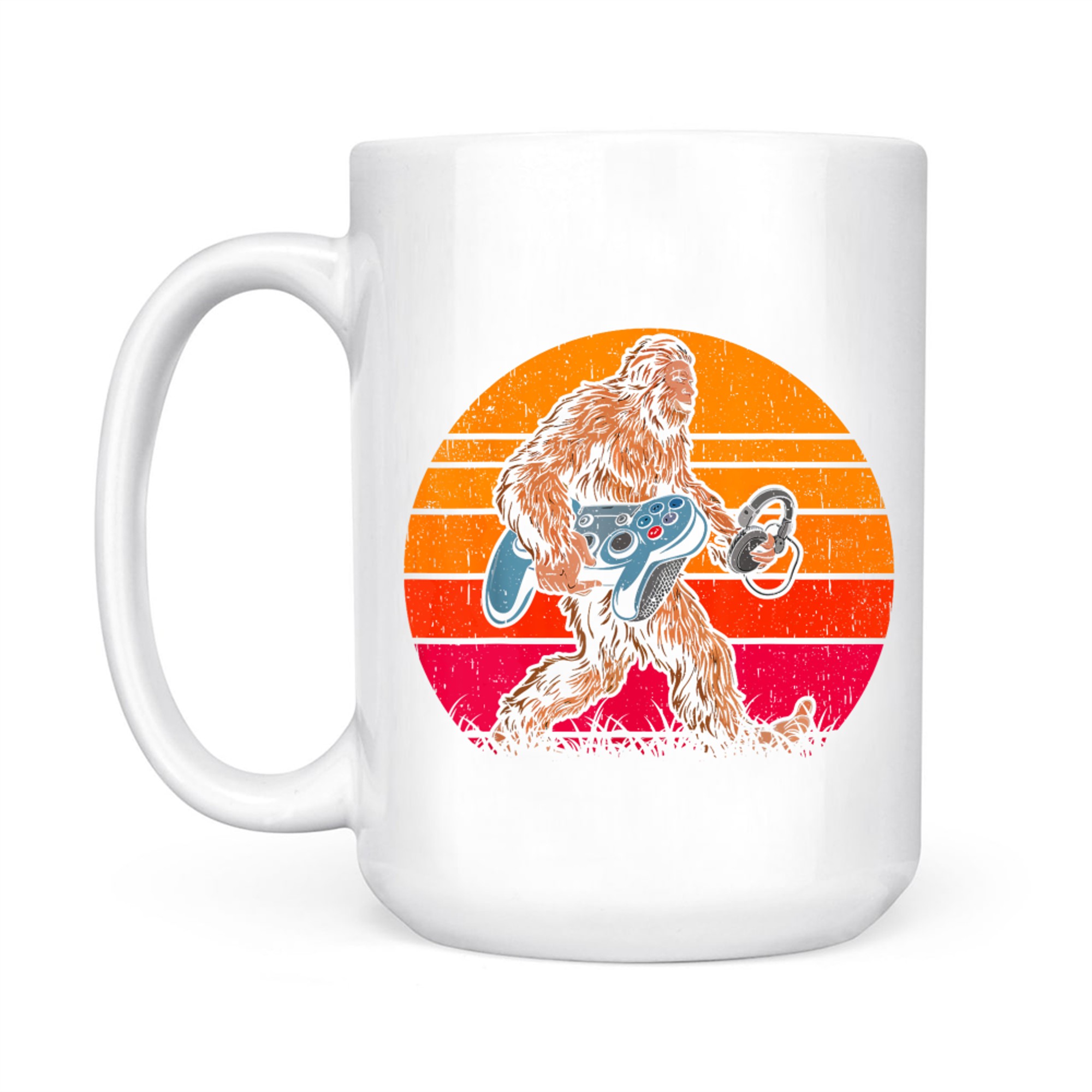 Bigfoot Sasquatch Gamer Retro Gaming Mug