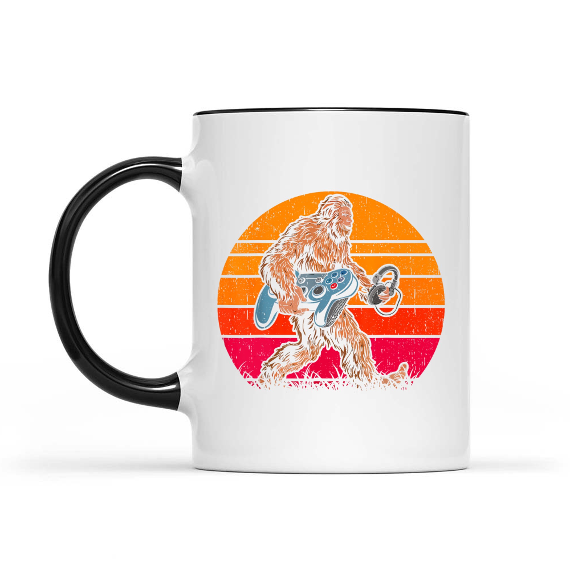 Bigfoot Sasquatch Gamer Retro Gaming Mug