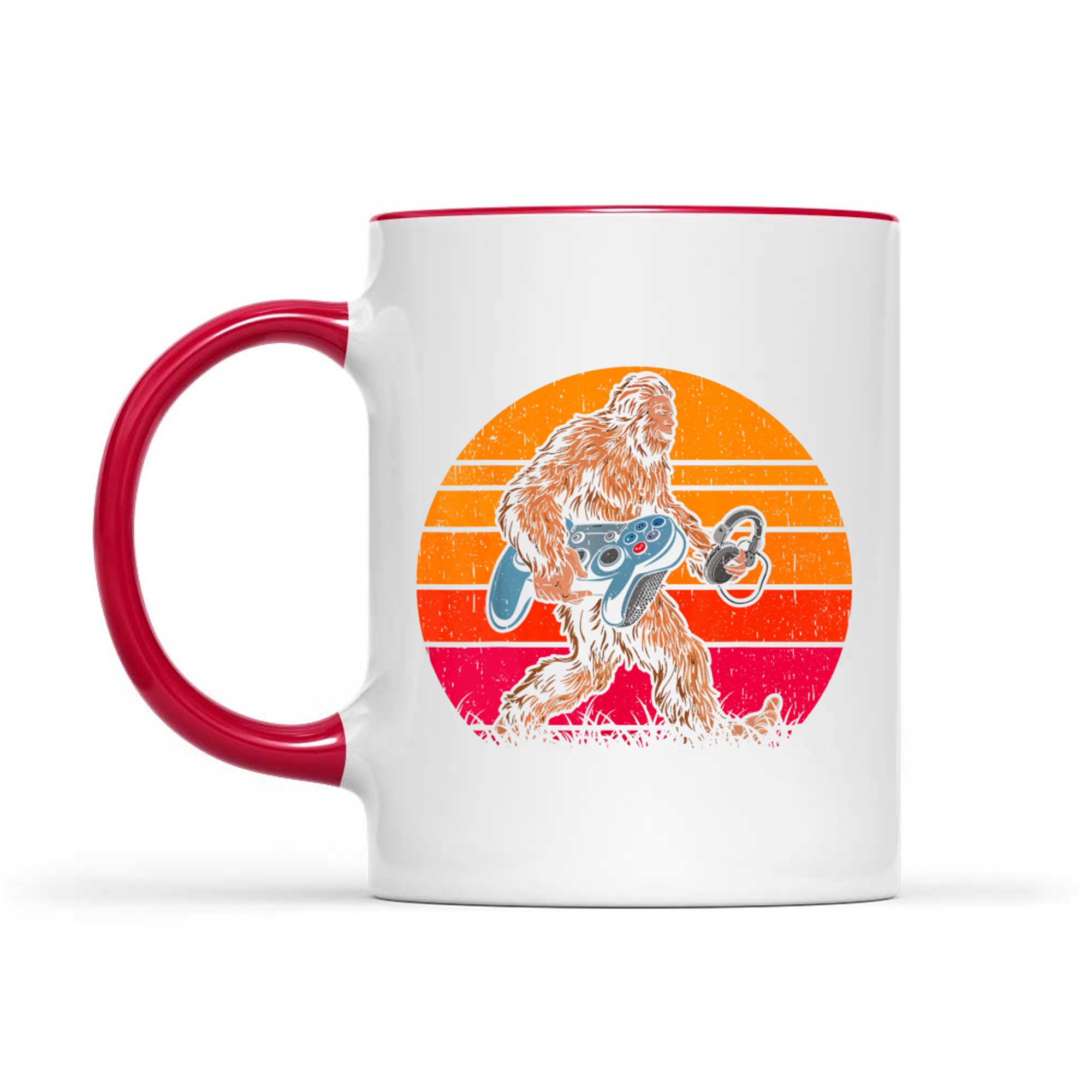 Bigfoot Sasquatch Gamer Retro Gaming Mug