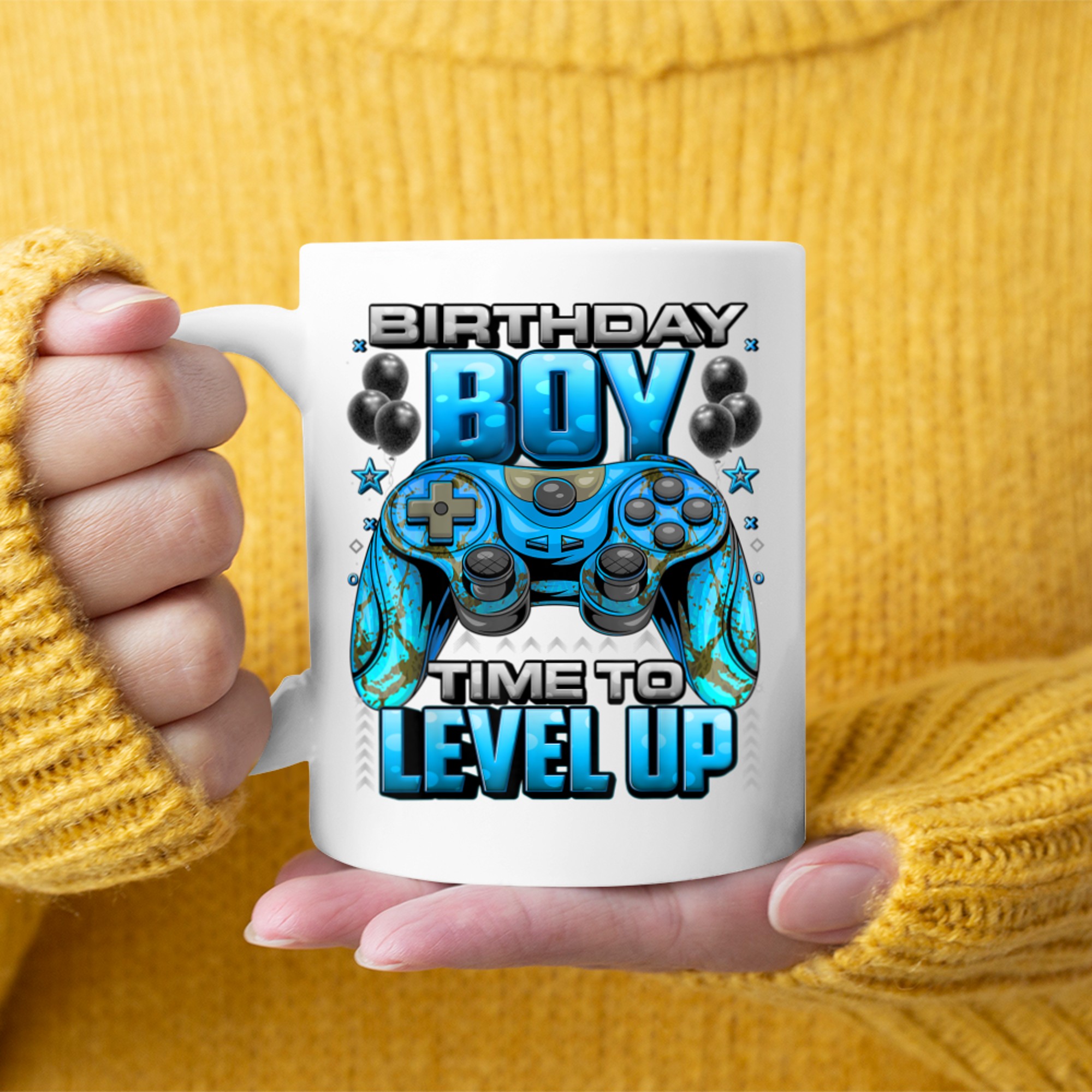 Birthday Boy Time to Level Up Video Gamer Birthday Mug