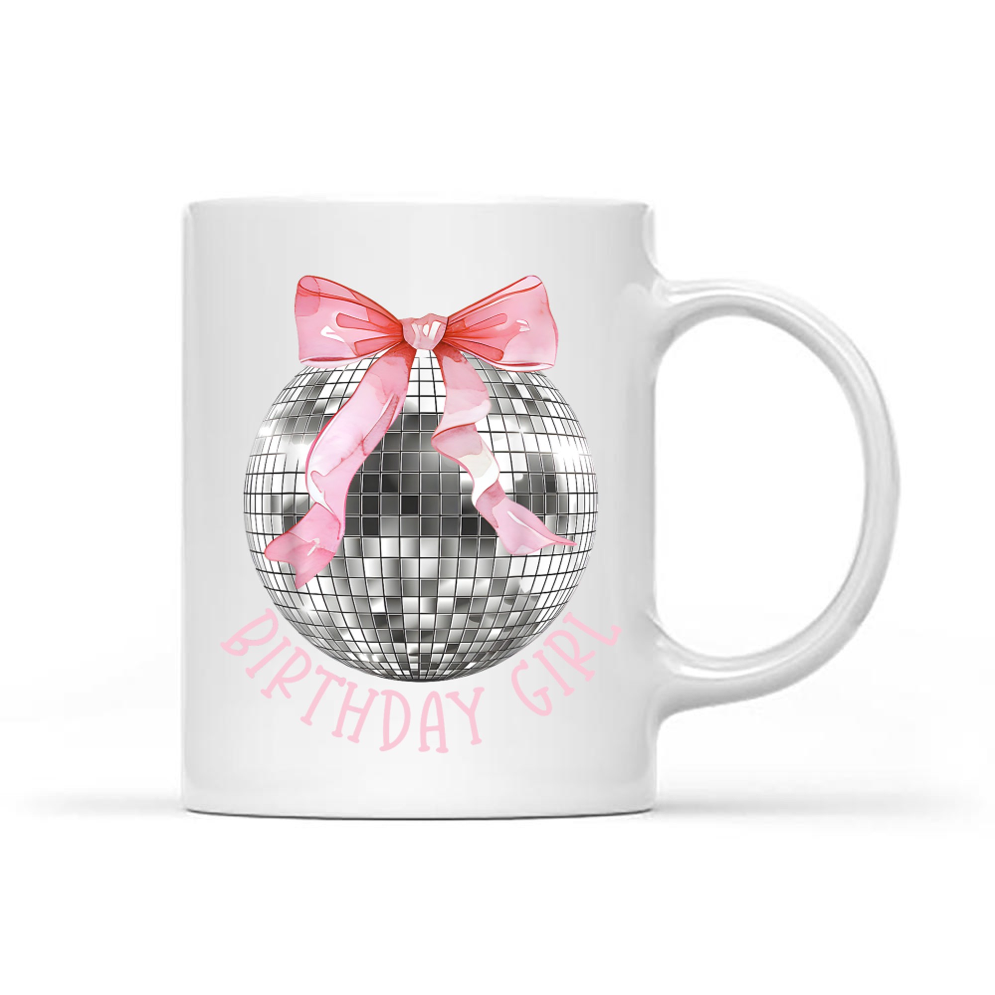 Birthday Girl Bow Disco Ball Funny Birthday Party Mug
