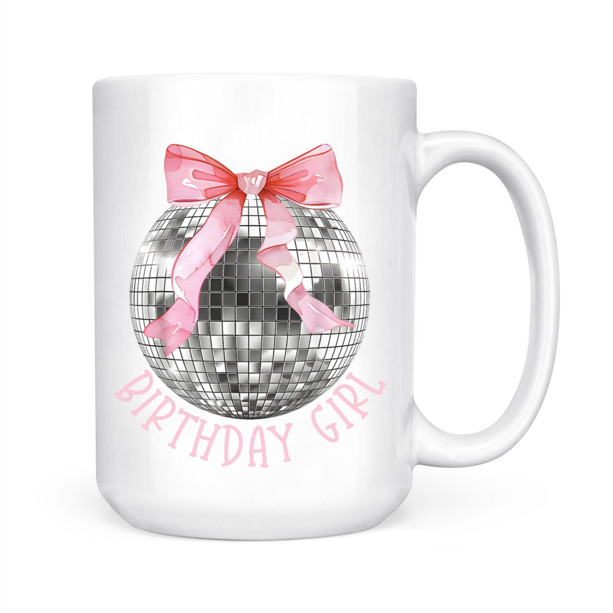 Birthday Girl Bow Disco Ball Funny Birthday Party Mug