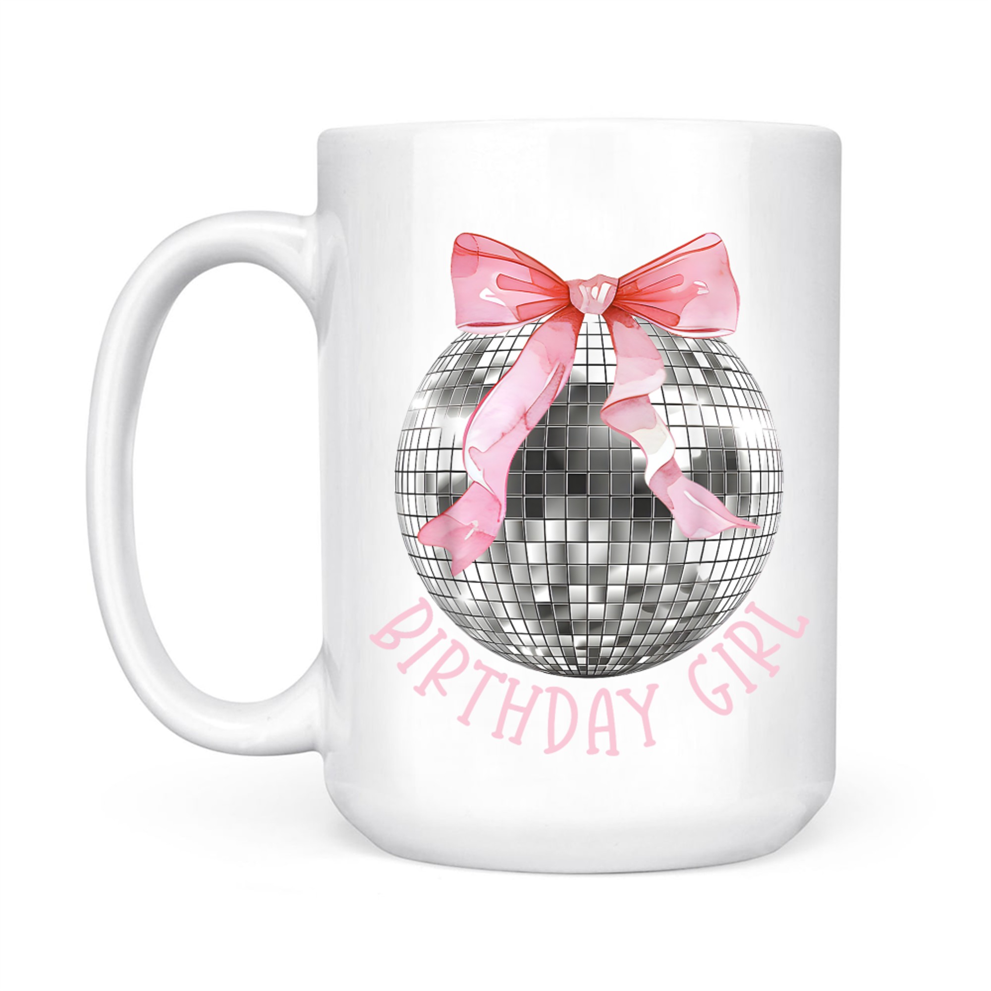 Birthday Girl Bow Disco Ball Funny Birthday Party Mug