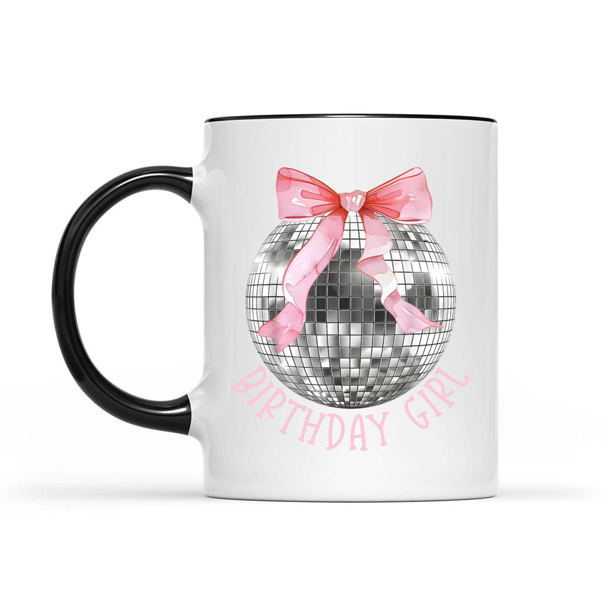 Birthday Girl Bow Disco Ball Funny Birthday Party Mug