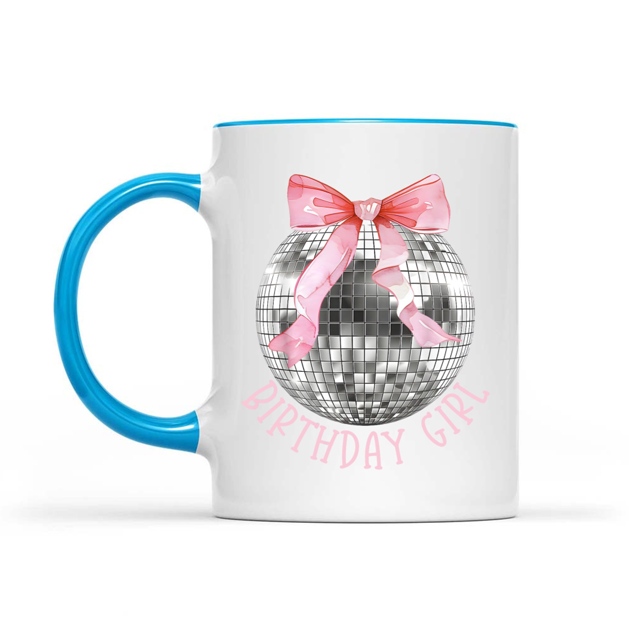 Birthday Girl Bow Disco Ball Funny Birthday Party Mug