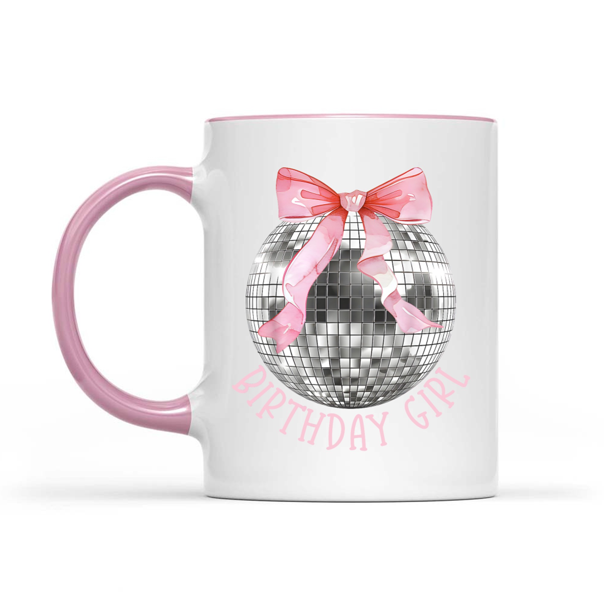 Birthday Girl Bow Disco Ball Funny Birthday Party Mug
