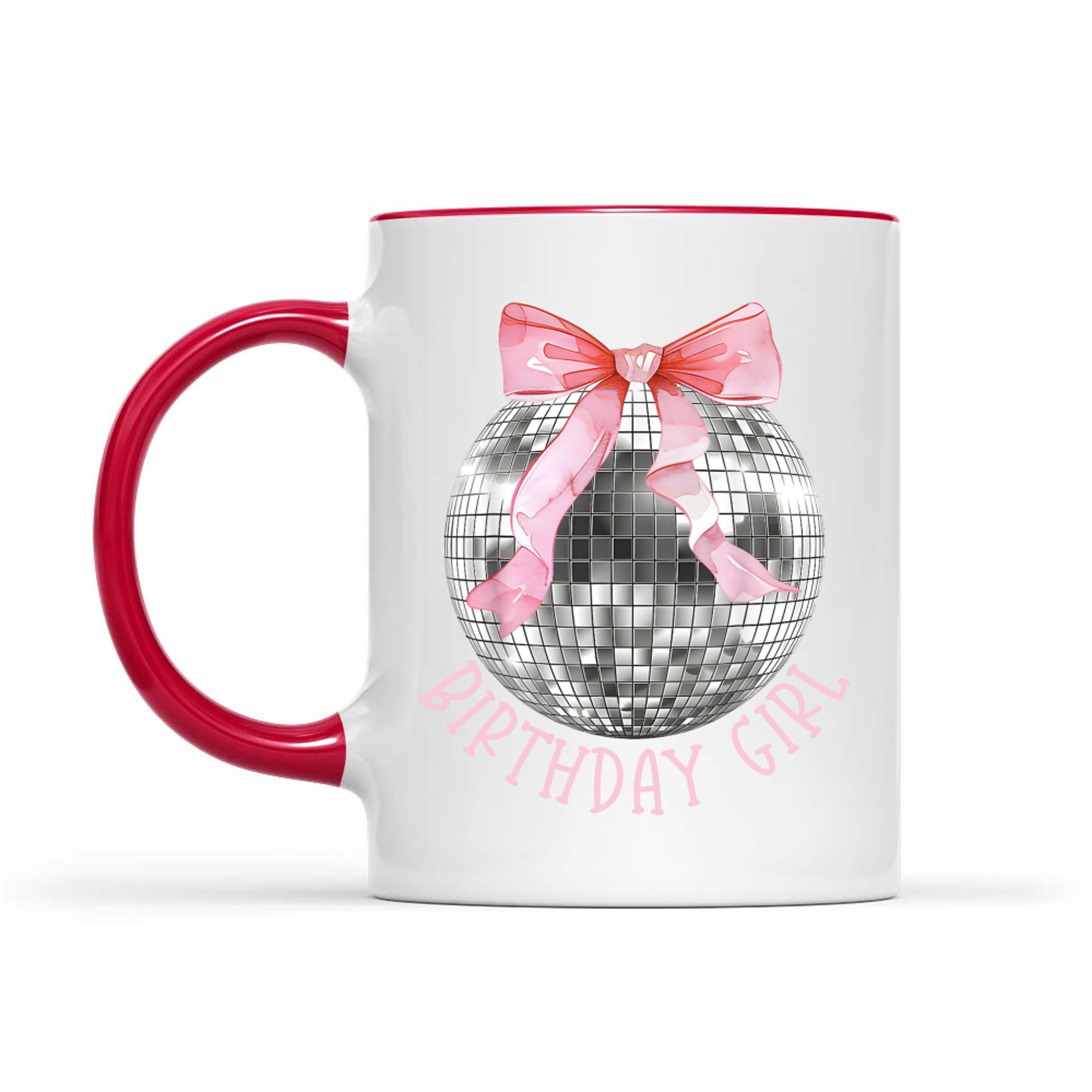 Birthday Girl Bow Disco Ball Funny Birthday Party Mug