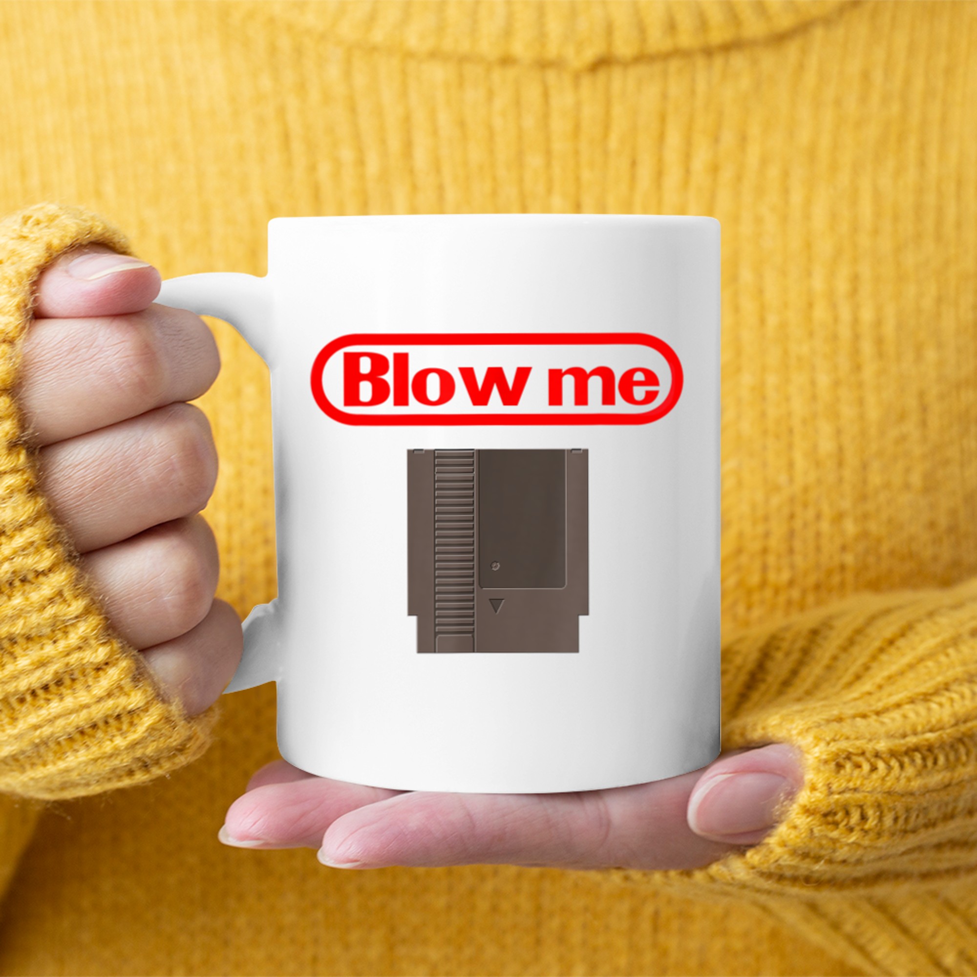 Blow Me Retro Video Game Old School Gamer Mug
