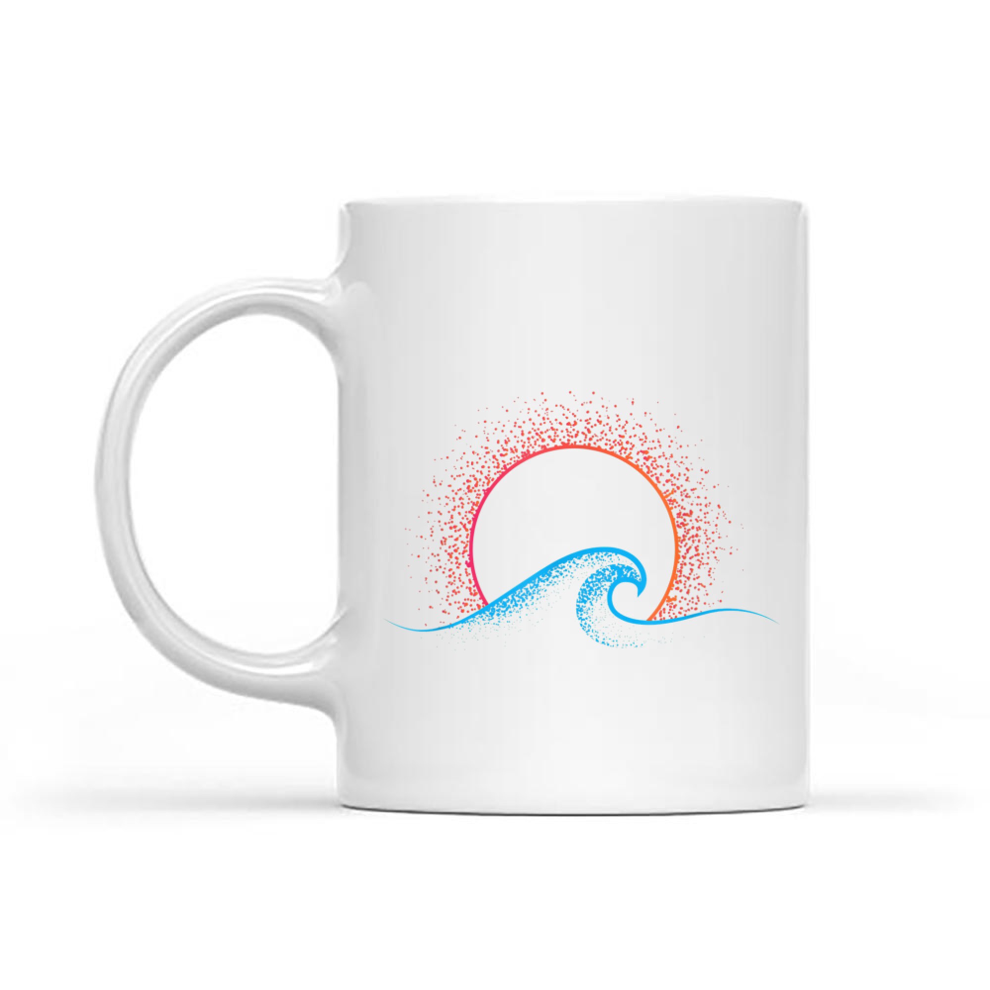 Boho Minimalist Sun Ocean Wave Art Summer Themed Mug