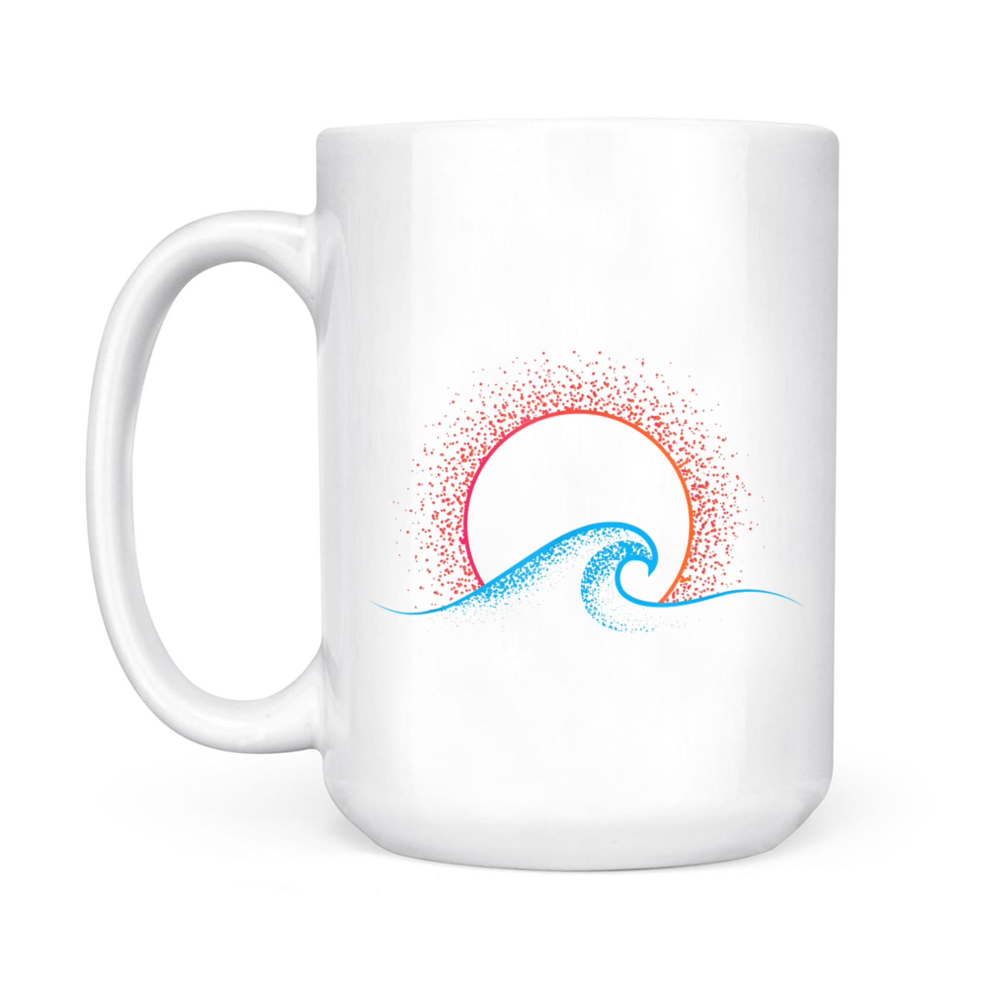 Boho Minimalist Sun Ocean Wave Art Summer Themed Mug