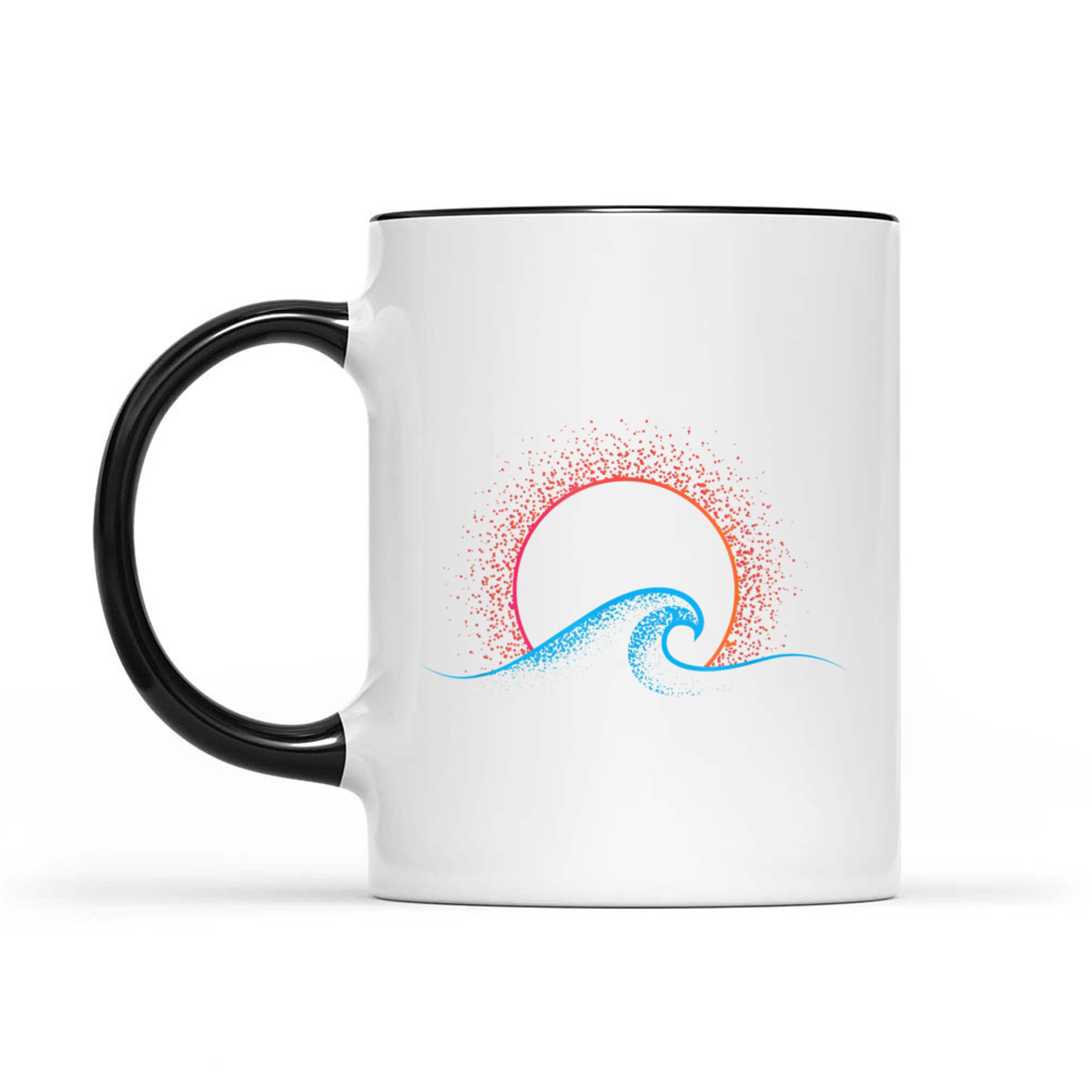 Boho Minimalist Sun Ocean Wave Art Summer Themed Mug