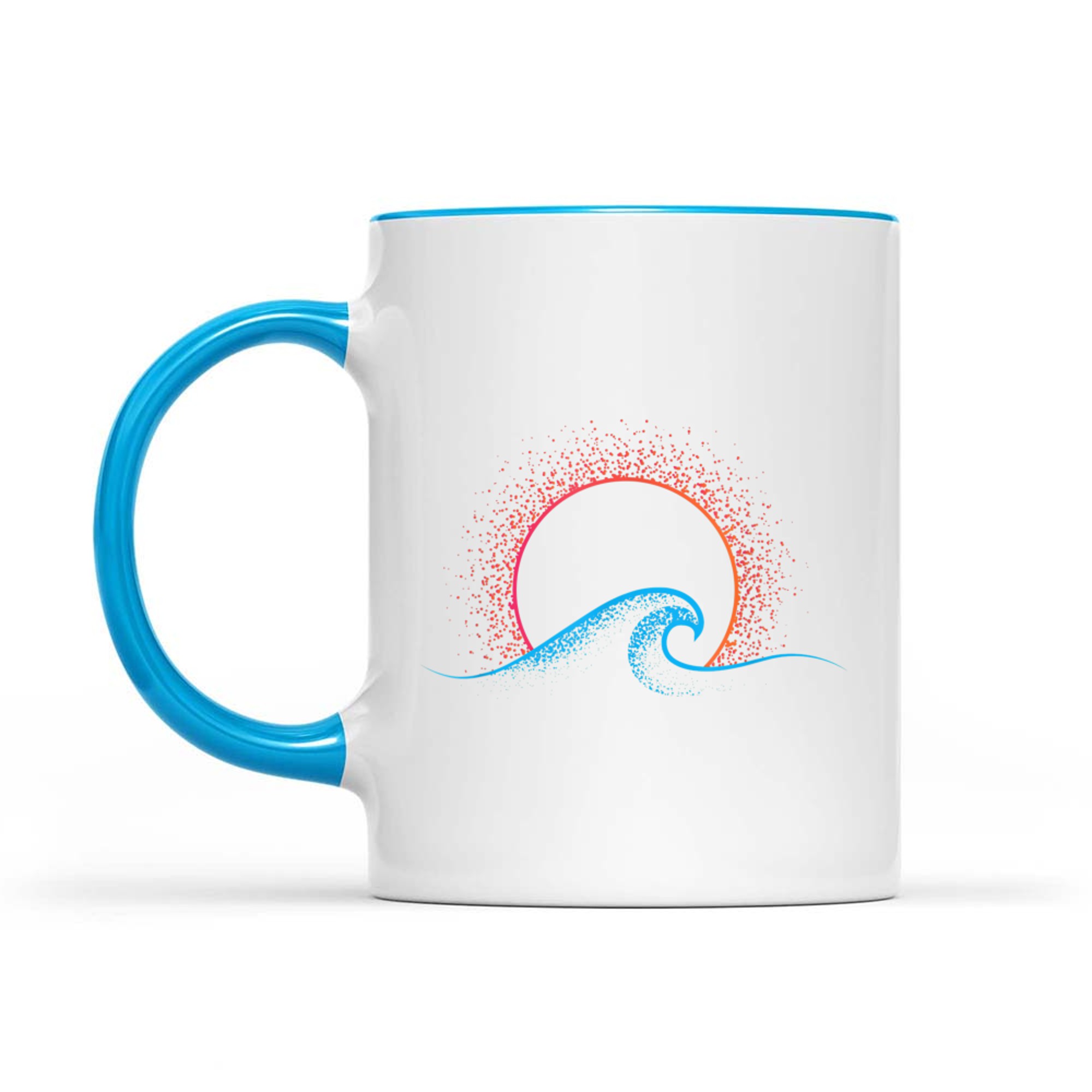 Boho Minimalist Sun Ocean Wave Art Summer Themed Mug