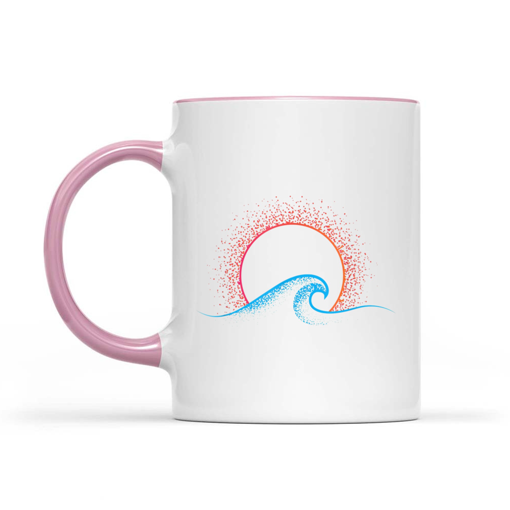 Boho Minimalist Sun Ocean Wave Art Summer Themed Mug