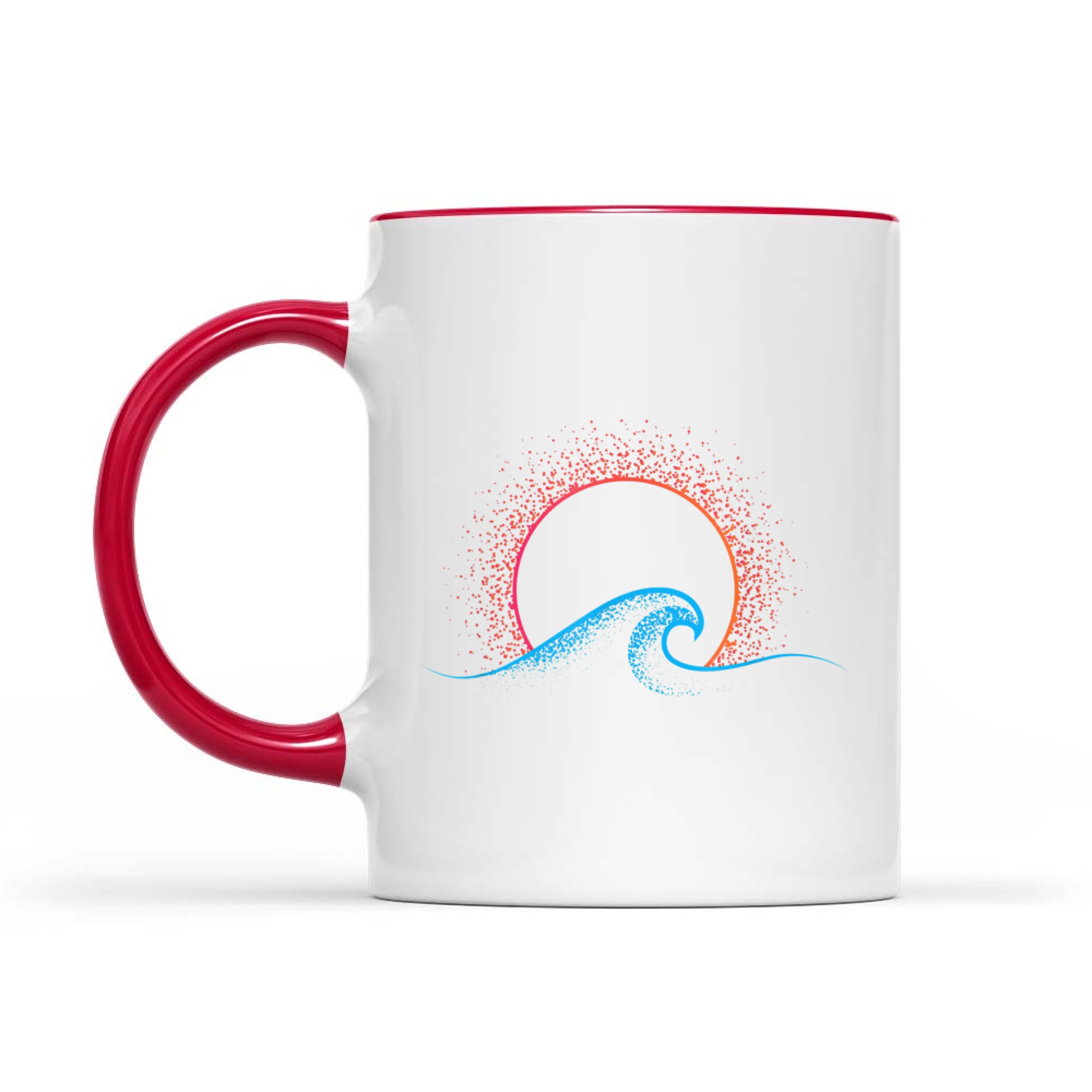 Boho Minimalist Sun Ocean Wave Art Summer Themed Mug