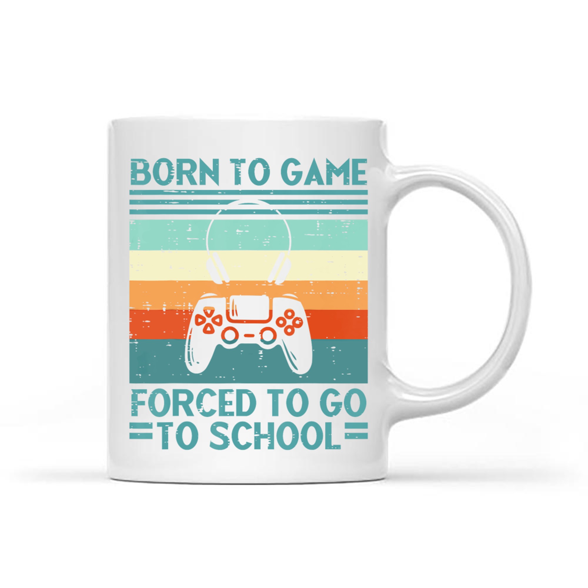 Born To Game Forced School Retro Gamer Mug