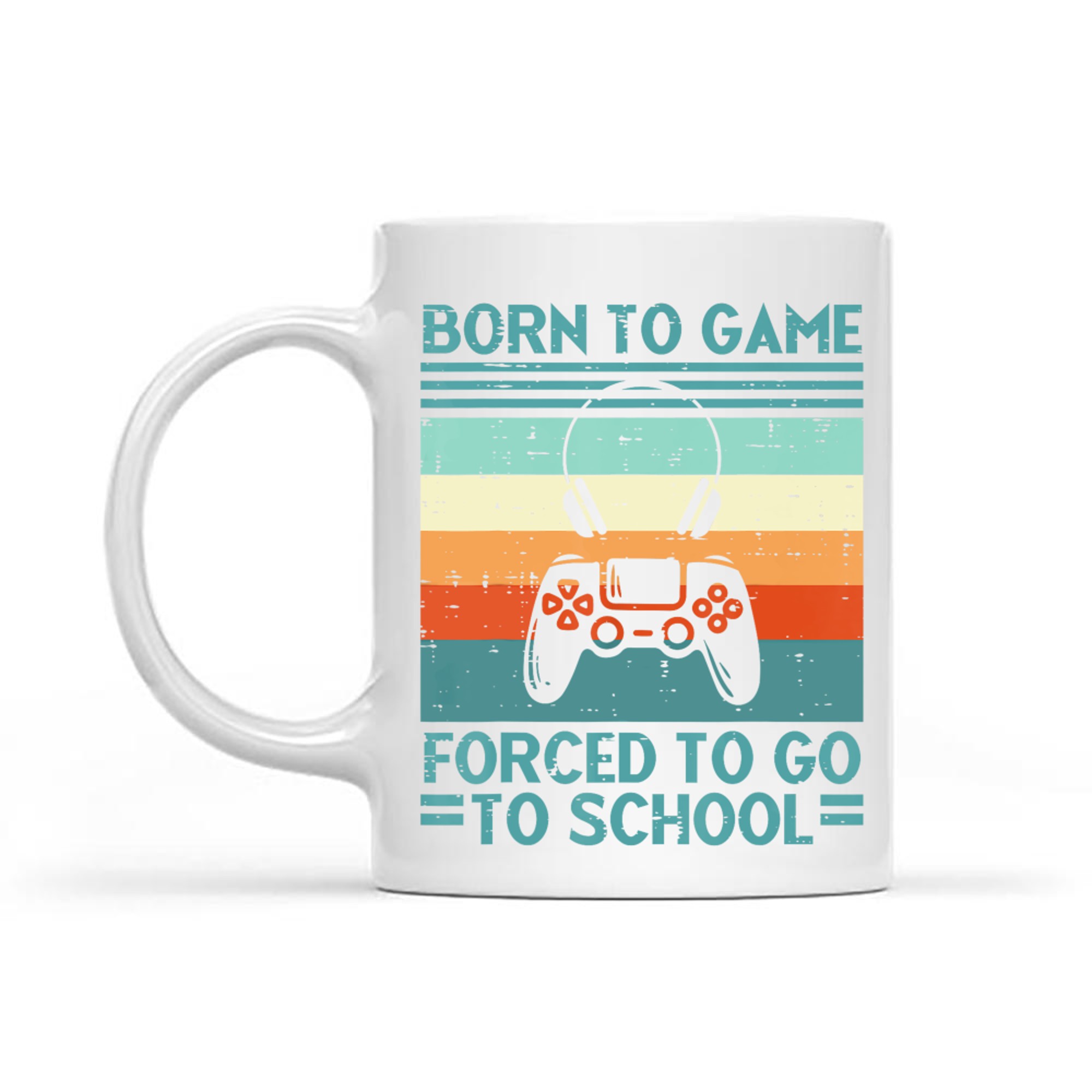 Born To Game Forced School Retro Gamer Mug