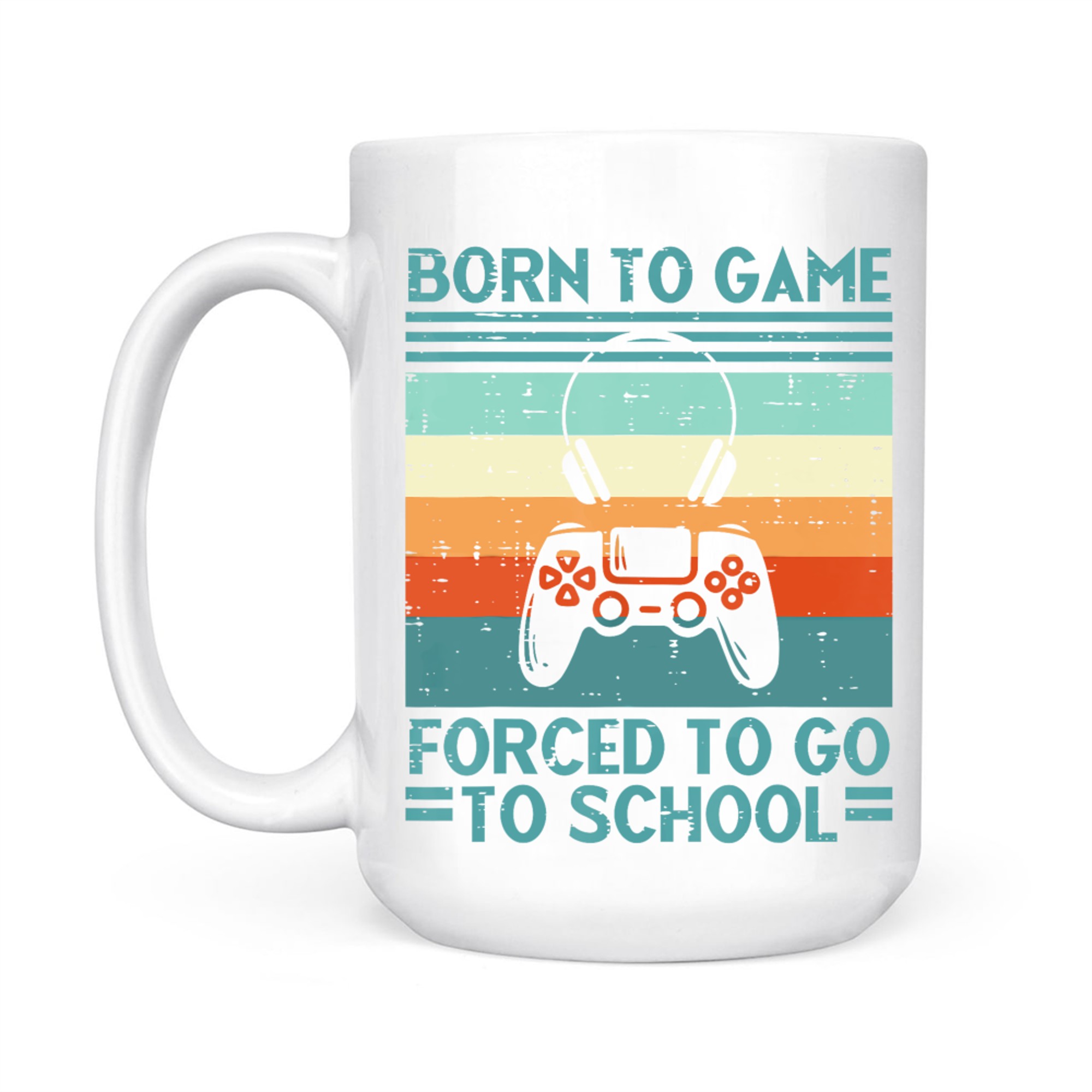 Born To Game Forced School Retro Gamer Mug