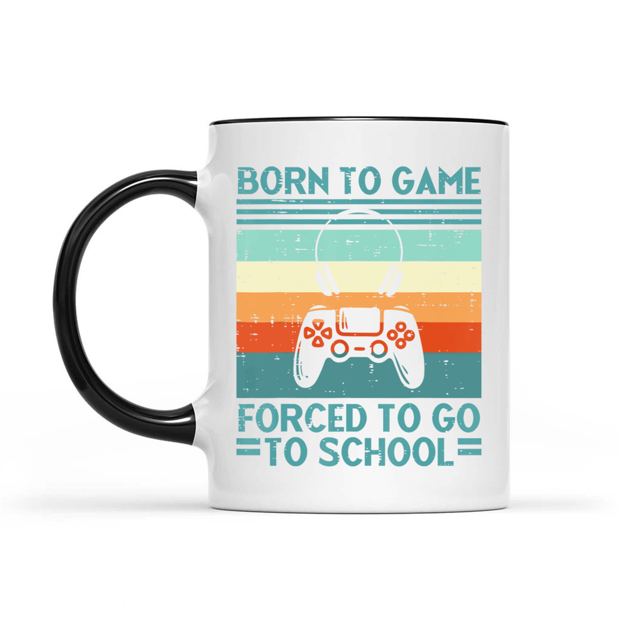 Born To Game Forced School Retro Gamer Mug