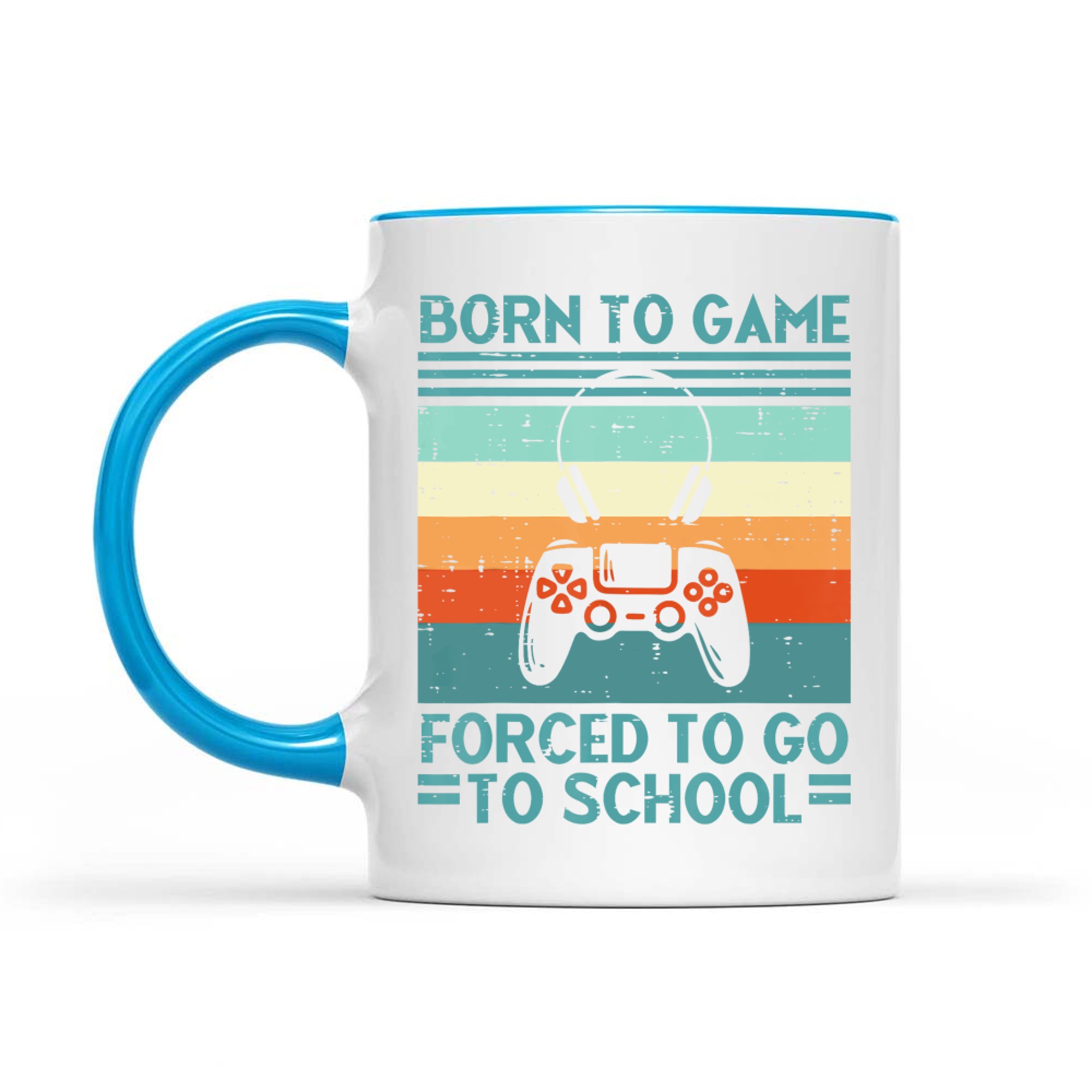 Born To Game Forced School Retro Gamer Mug