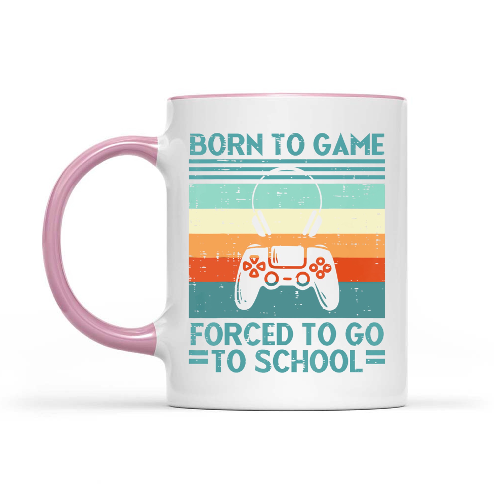 Born To Game Forced School Retro Gamer Mug