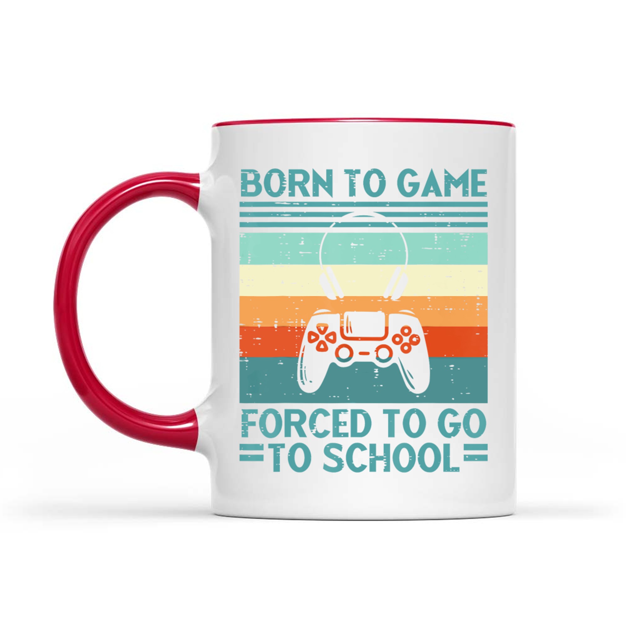 Born To Game Forced School Retro Gamer Mug